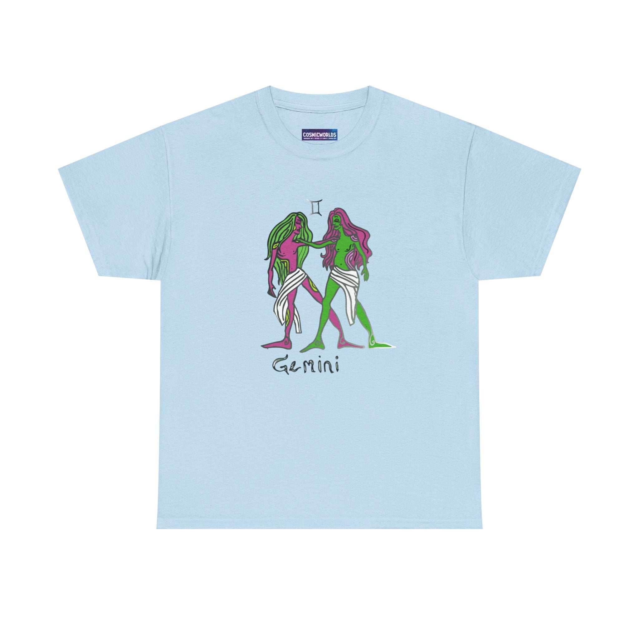 Gemini Zodiac T‑Shirt — Hand‑Drawn Twins Astrological Tee