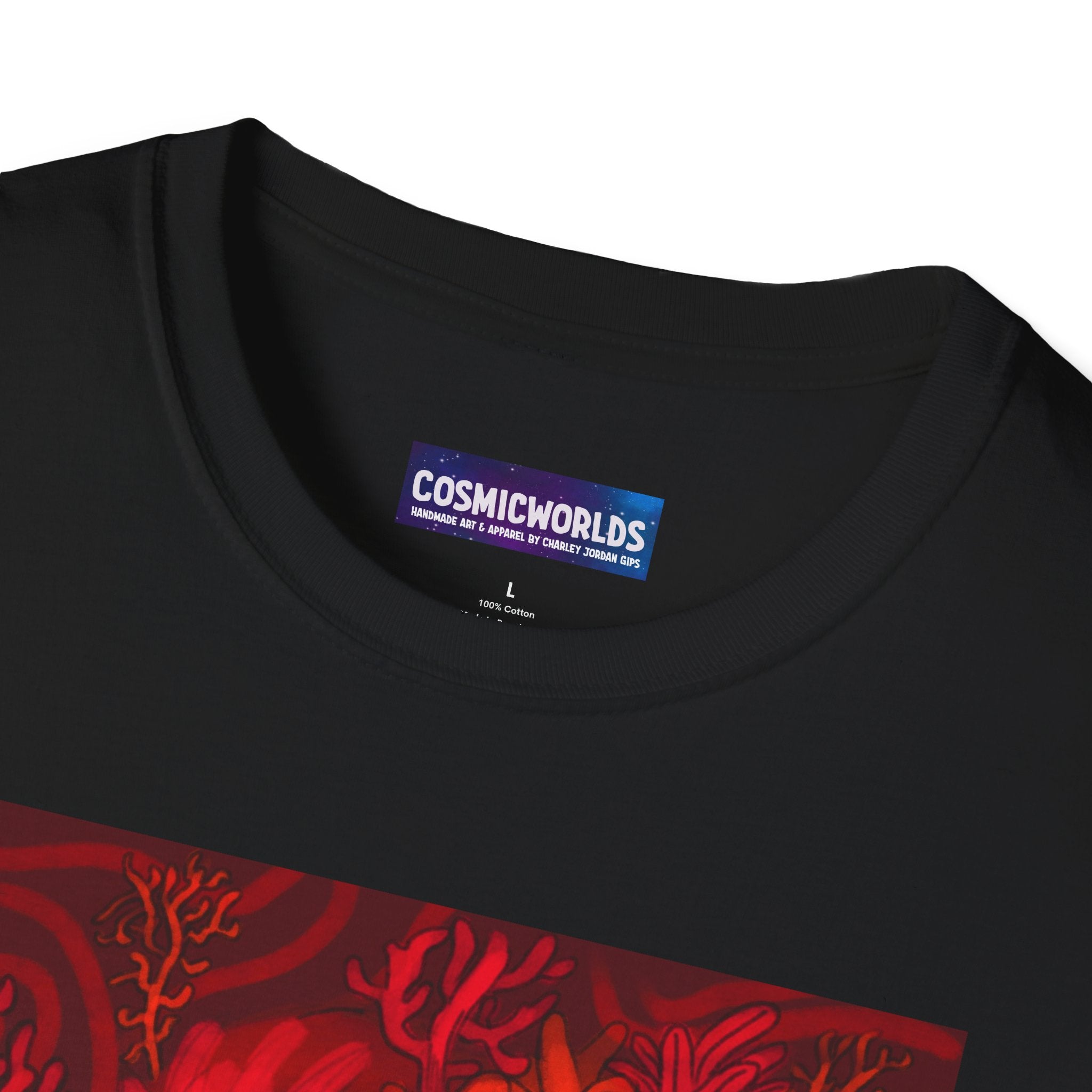Red & Pink Tears T-Shirt — Mystic Third-Eye Portrait Gothic Art Tee