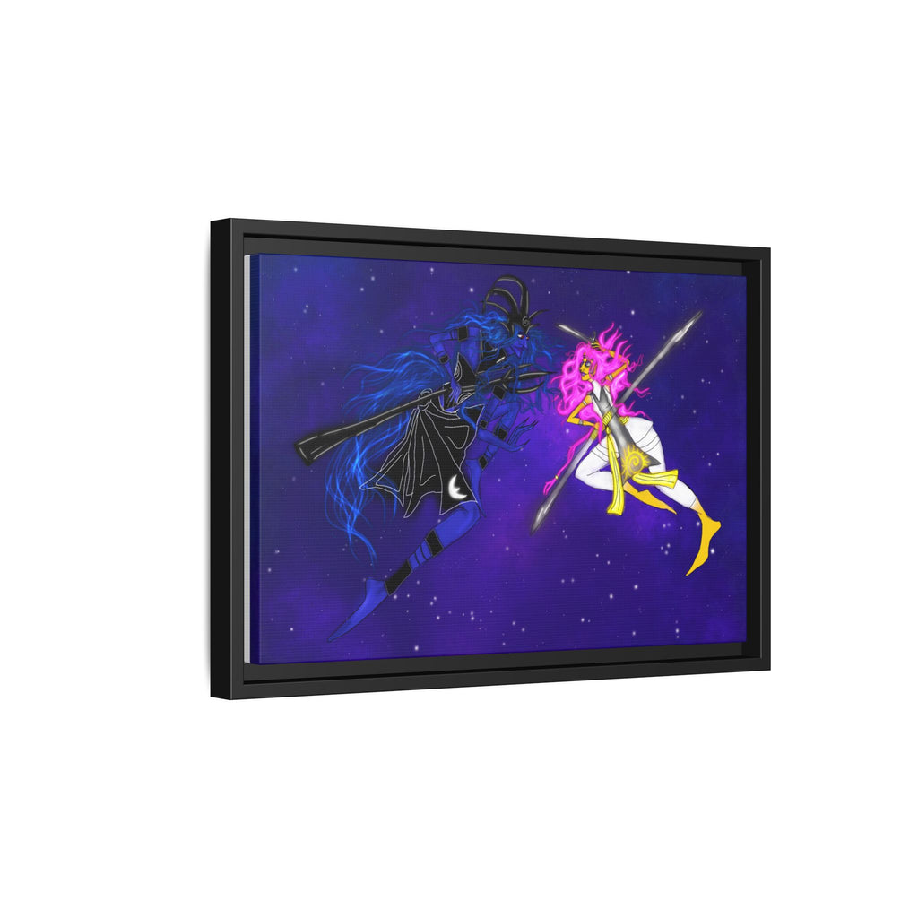 Framed Matte Canvas — Cosmic Duel Sailor Warriors Wall Art