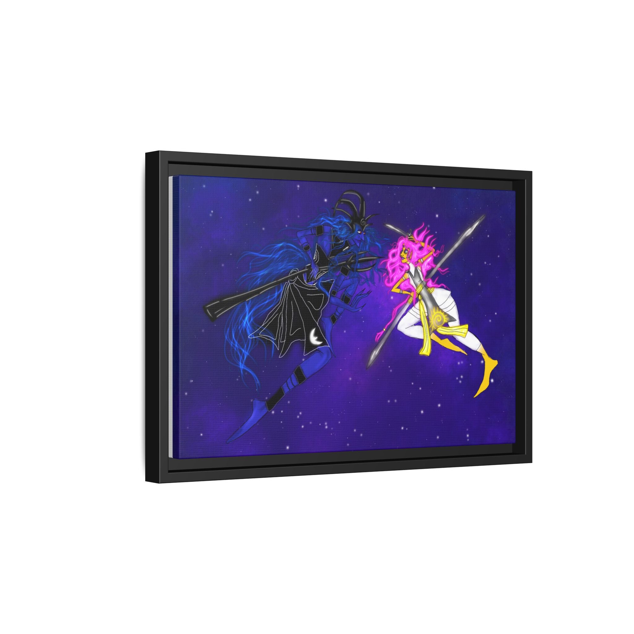 Framed Matte Canvas — Cosmic Duel Sailor Warriors Wall Art