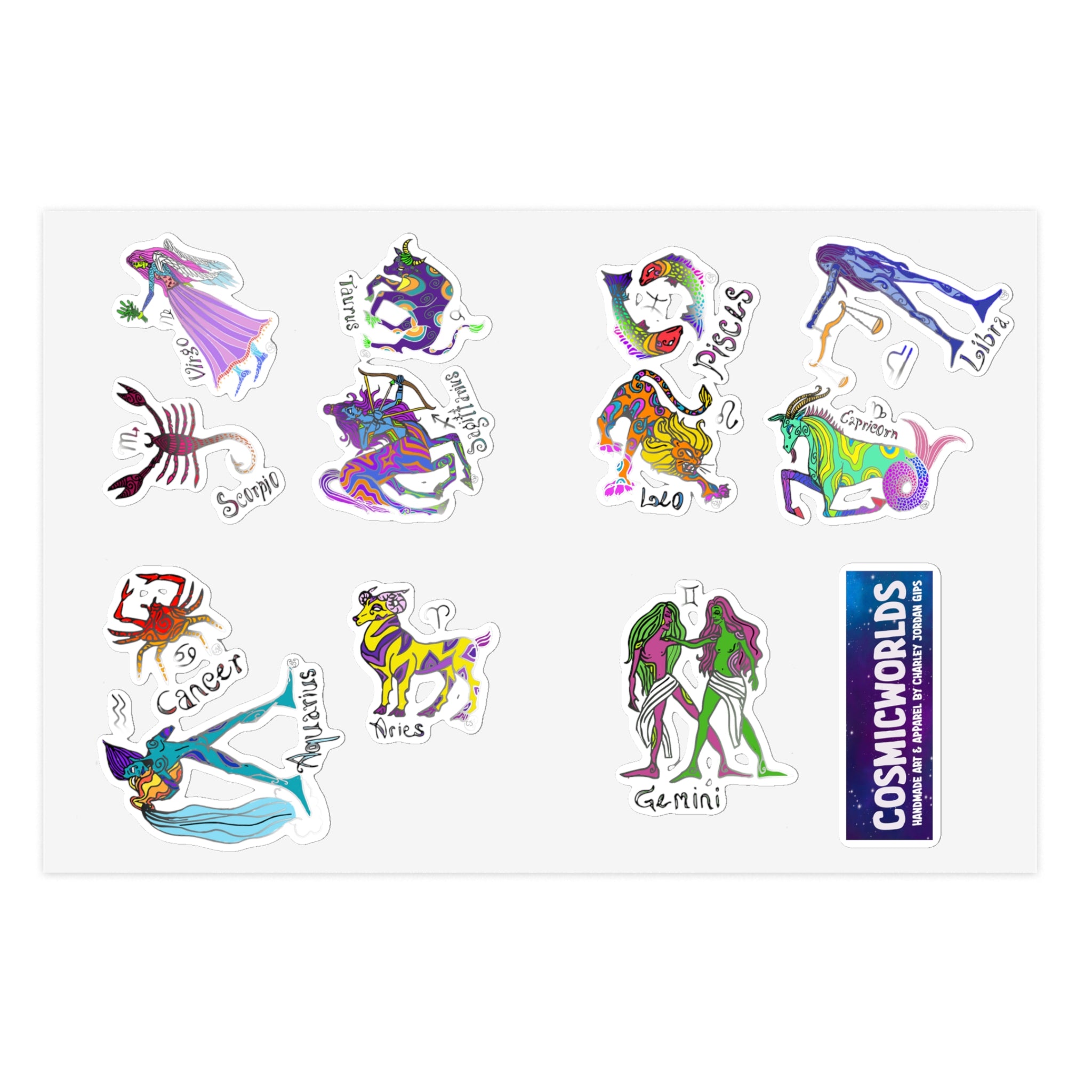 Zodiac Sticker Sheet Bundle, 10pcs