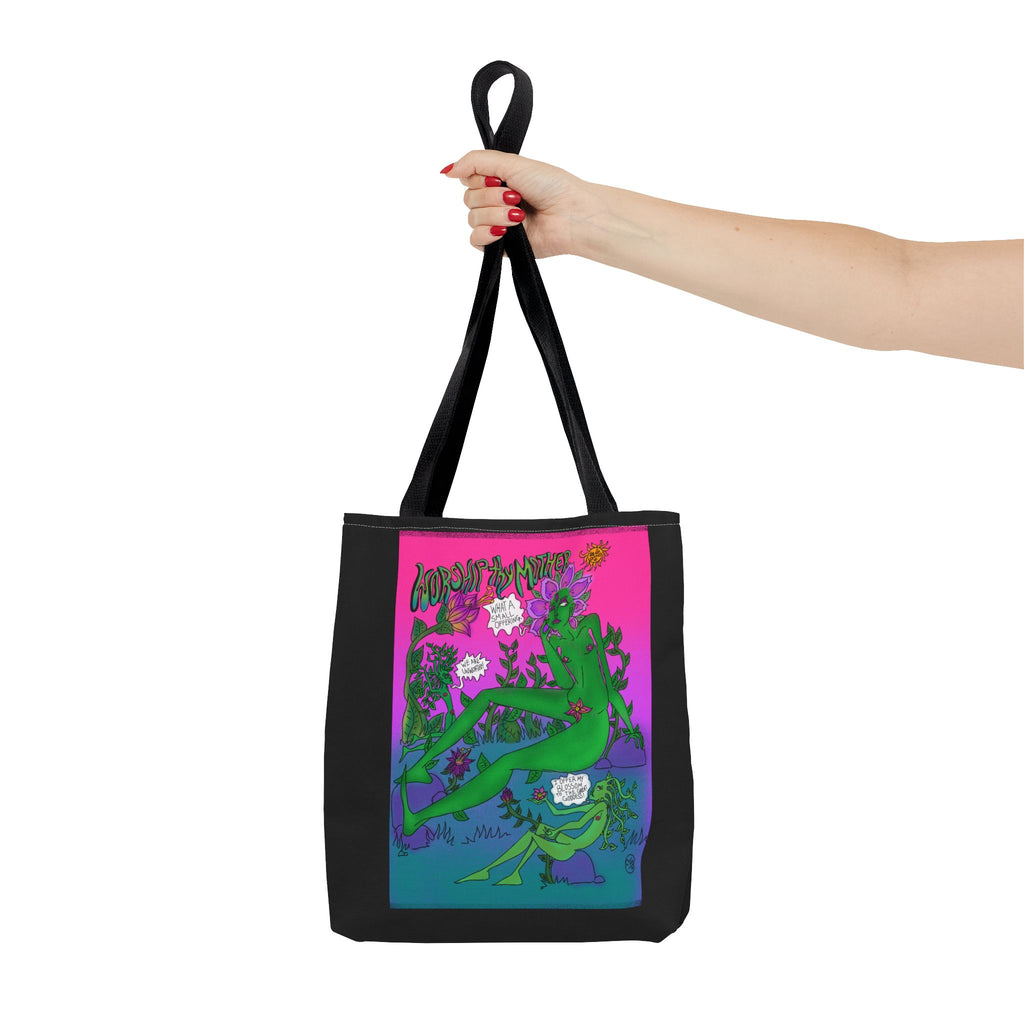Psychedelic Garden Tote Bag — Colorful Alien Floral Art AOP