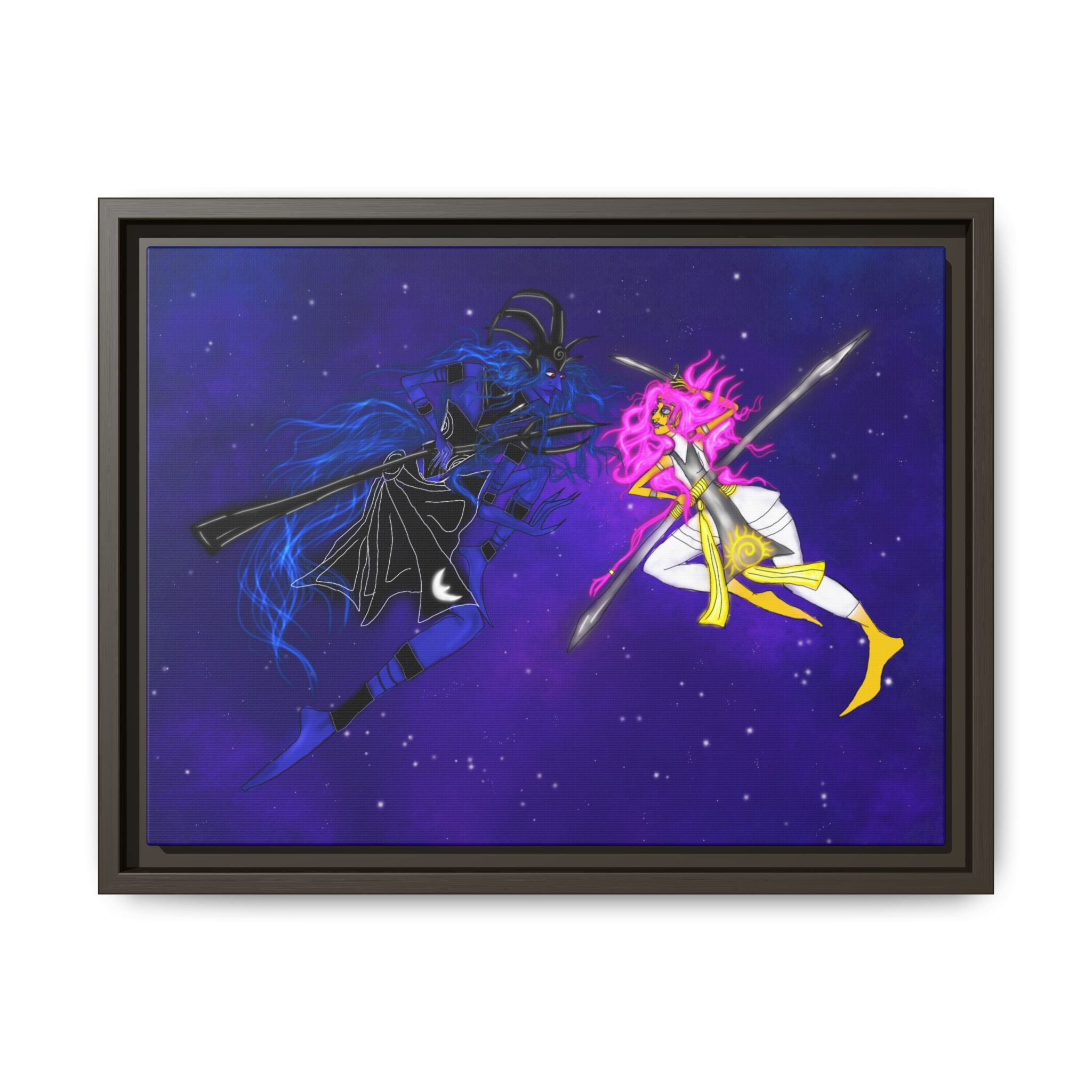 Framed Matte Canvas — Cosmic Duel Sailor Warriors Wall Art