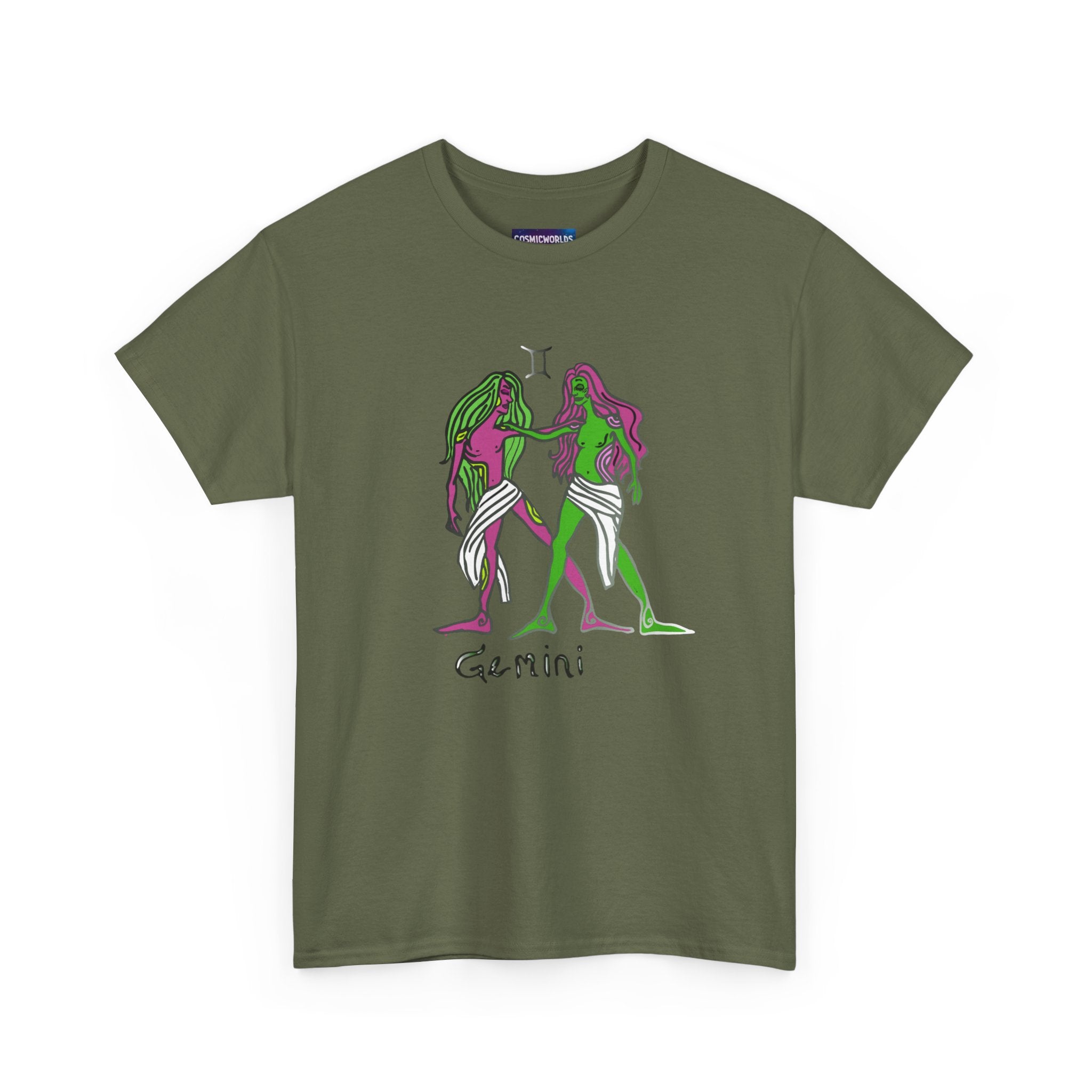 Gemini Zodiac T‑Shirt — Hand‑Drawn Twins Astrological Tee