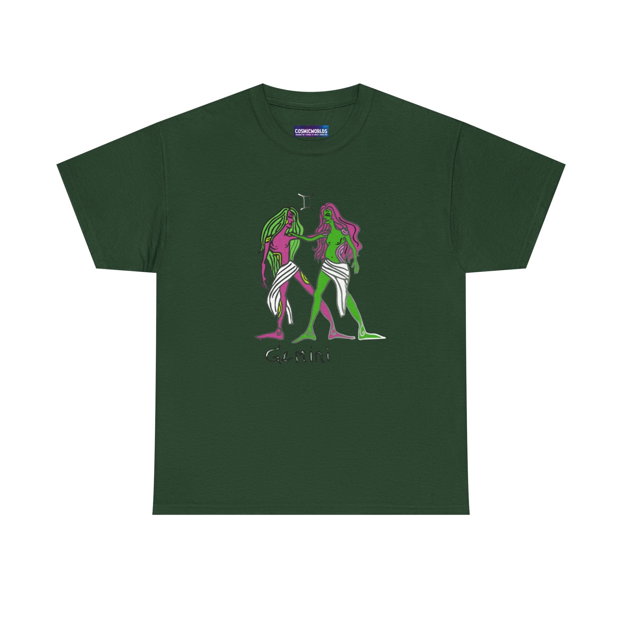 Gemini Zodiac T‑Shirt — Hand‑Drawn Twins Astrological Tee