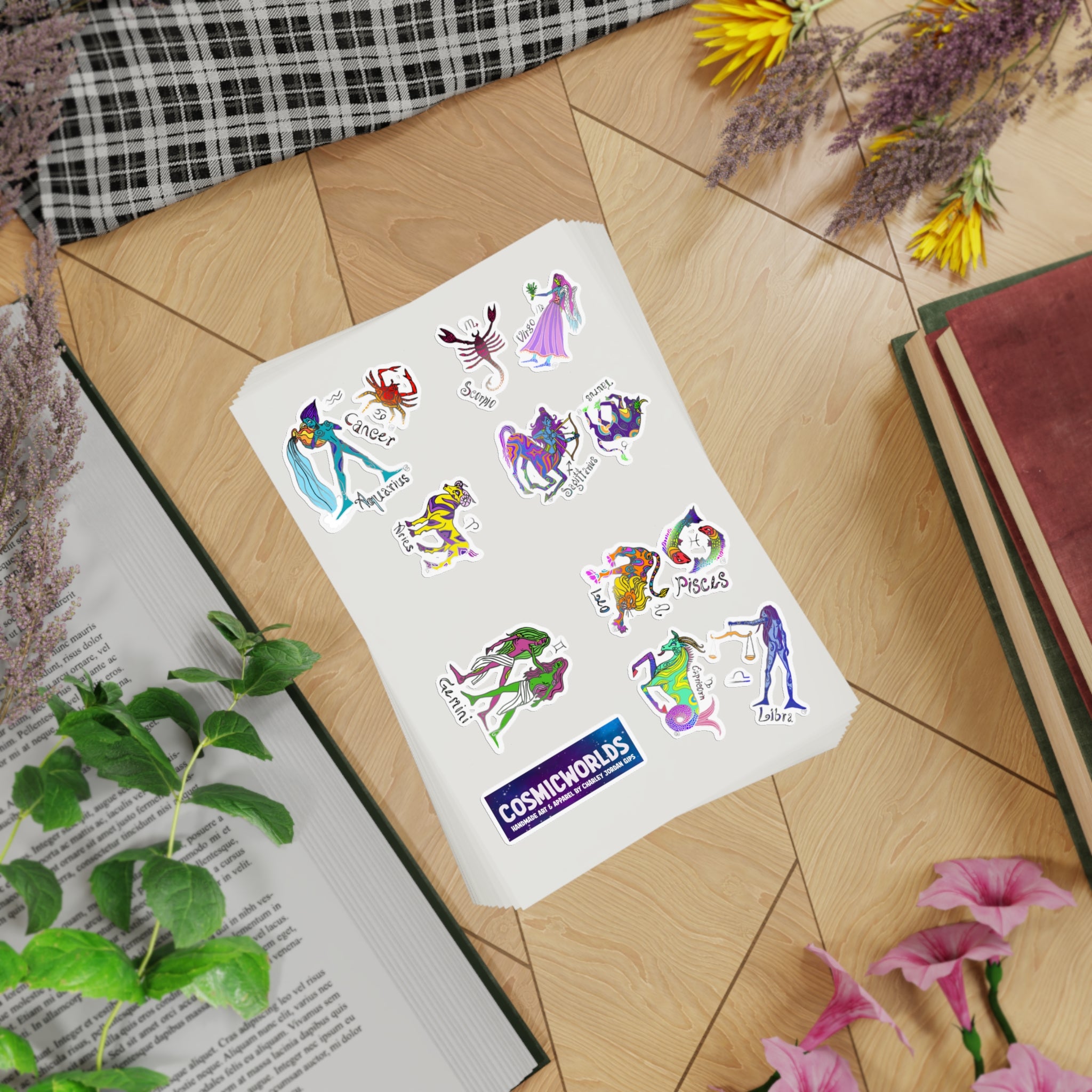Zodiac Sticker Sheet Bundle, 10pcs