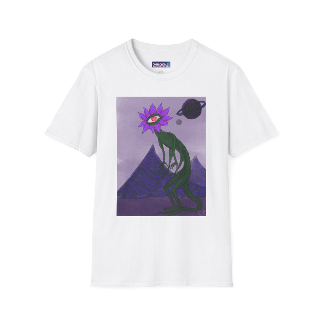 Alien Flower Graphic T-Shirt — Surreal Purple Space Art Tee