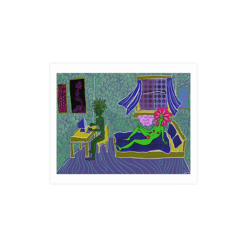 Surreal Bedroom Art Poster — “I’m Wilting” Matte Print