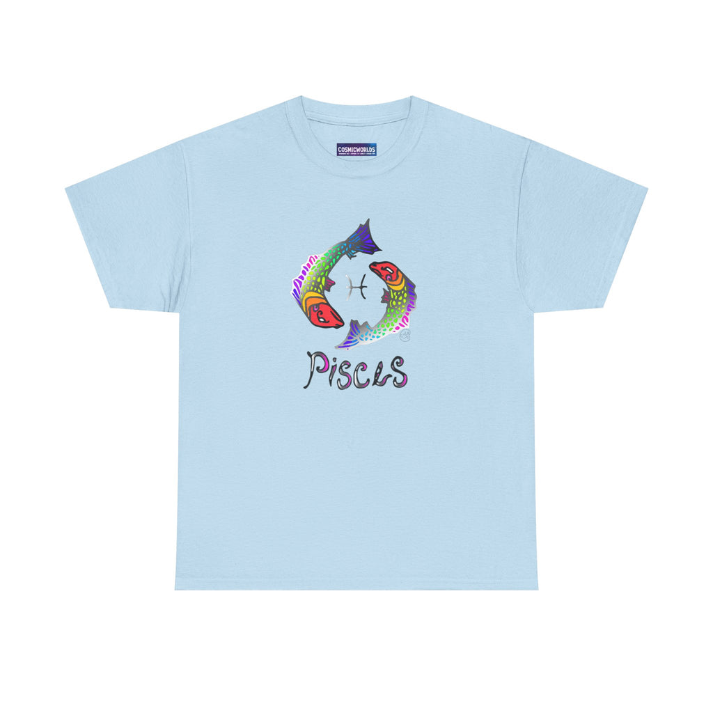Pisces Zodiac T-Shirt — Colorful Fish Astrology Tee