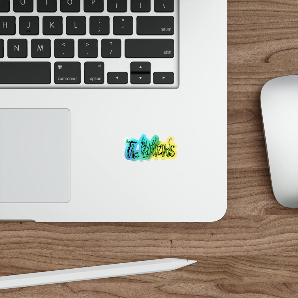 Holographic Die-Cut Sticker — "The Plantozoids" Iridescent Logo Sticker for Skateboards, Laptops & Water Bottles
