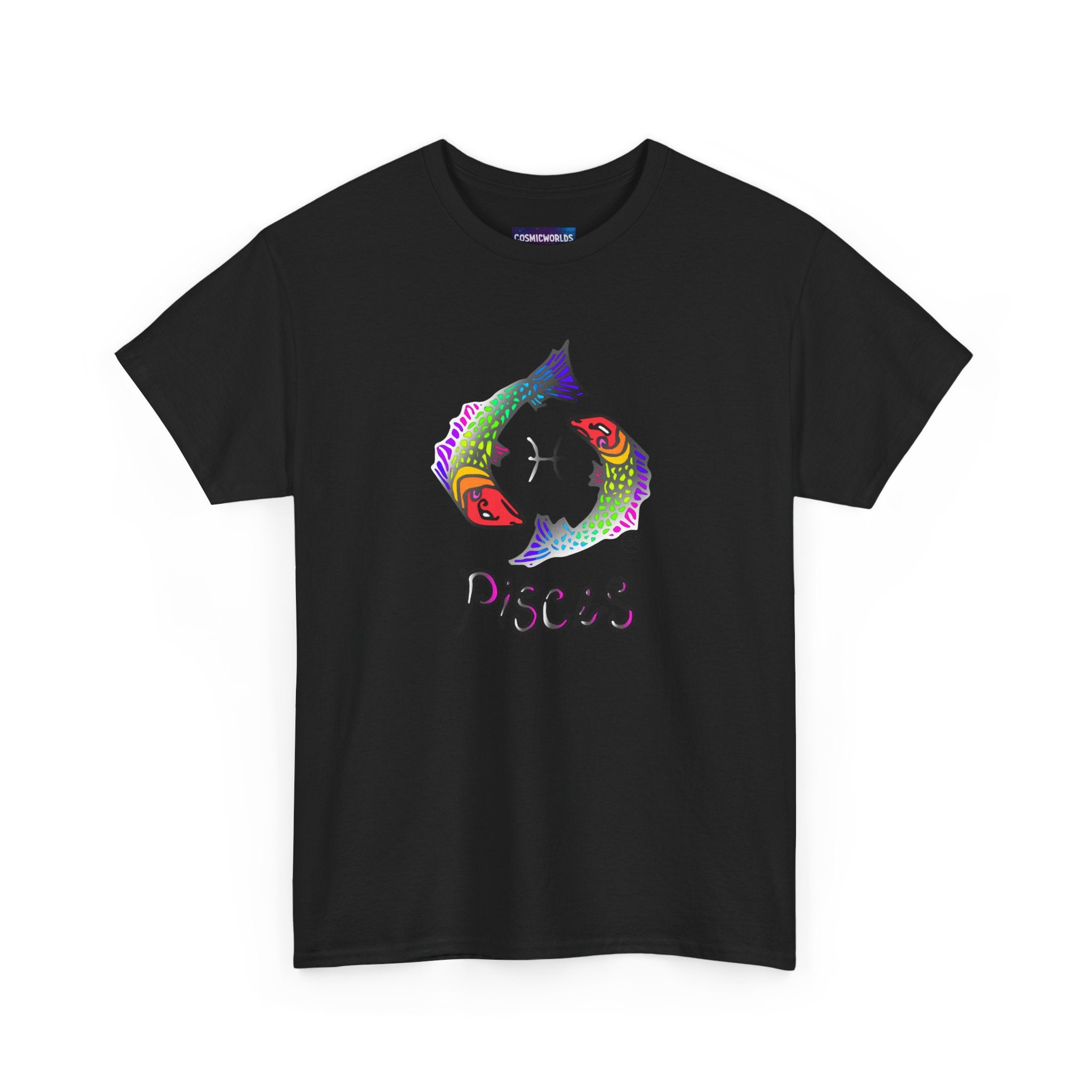 Pisces Zodiac T-Shirt — Colorful Fish Astrology Tee