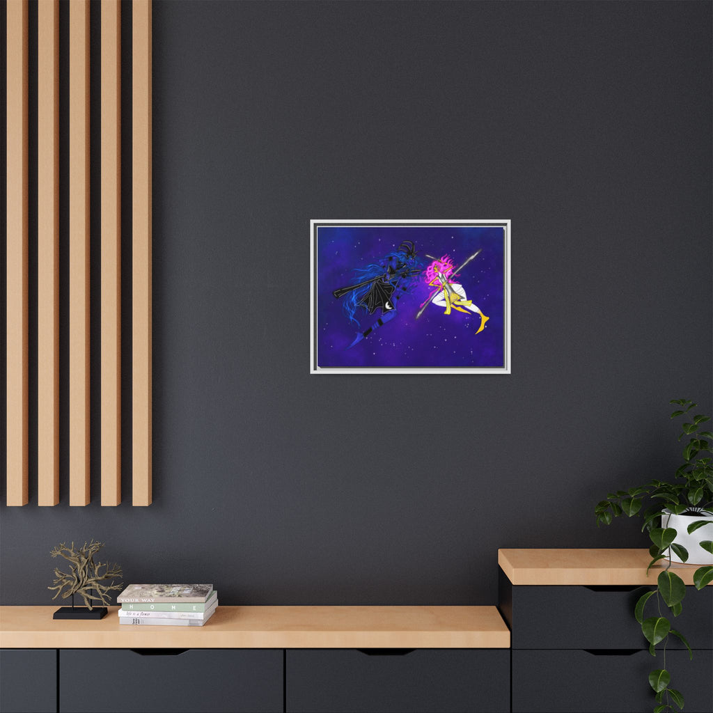 Framed Matte Canvas — Cosmic Duel Sailor Warriors Wall Art