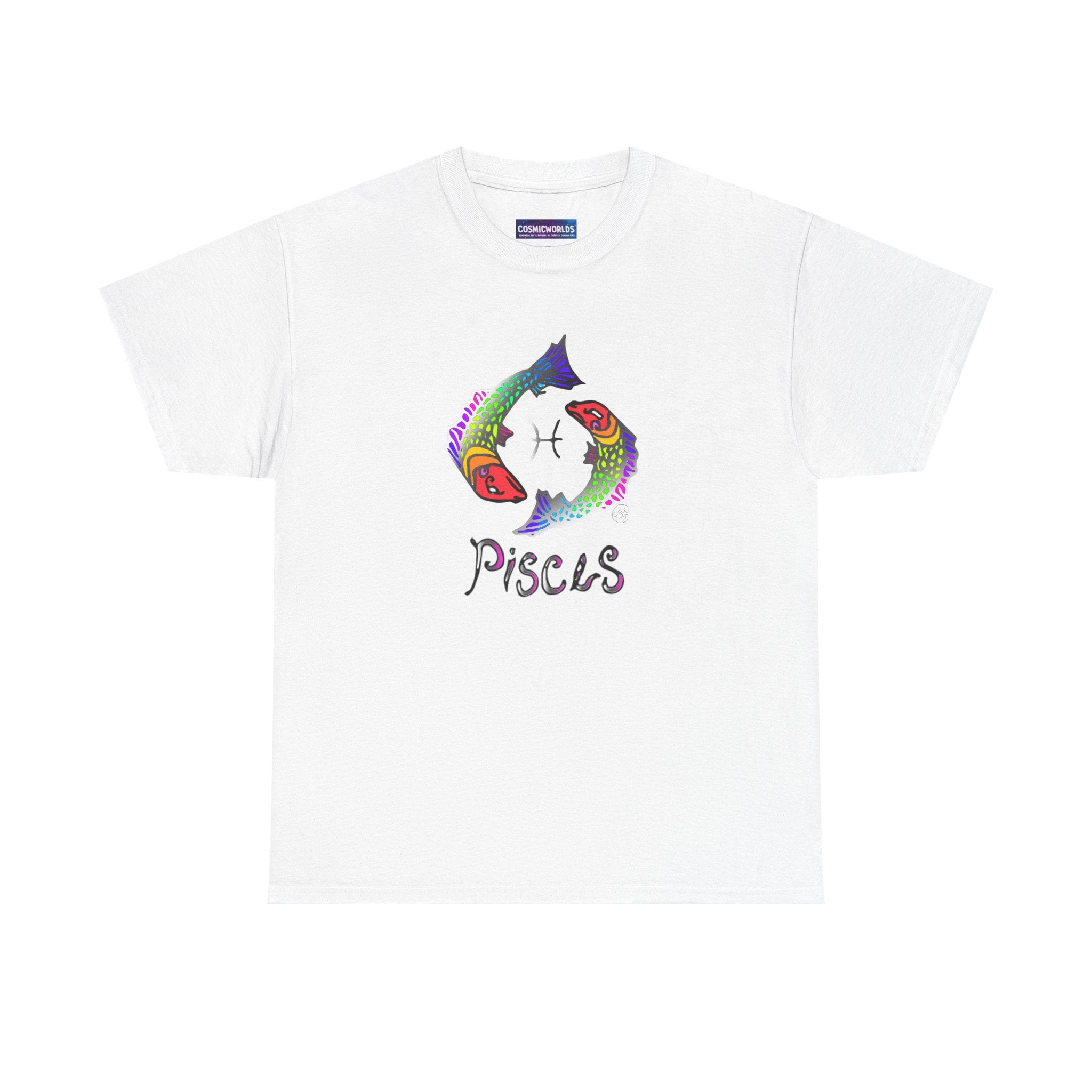 Pisces Zodiac T-Shirt — Colorful Fish Astrology Tee