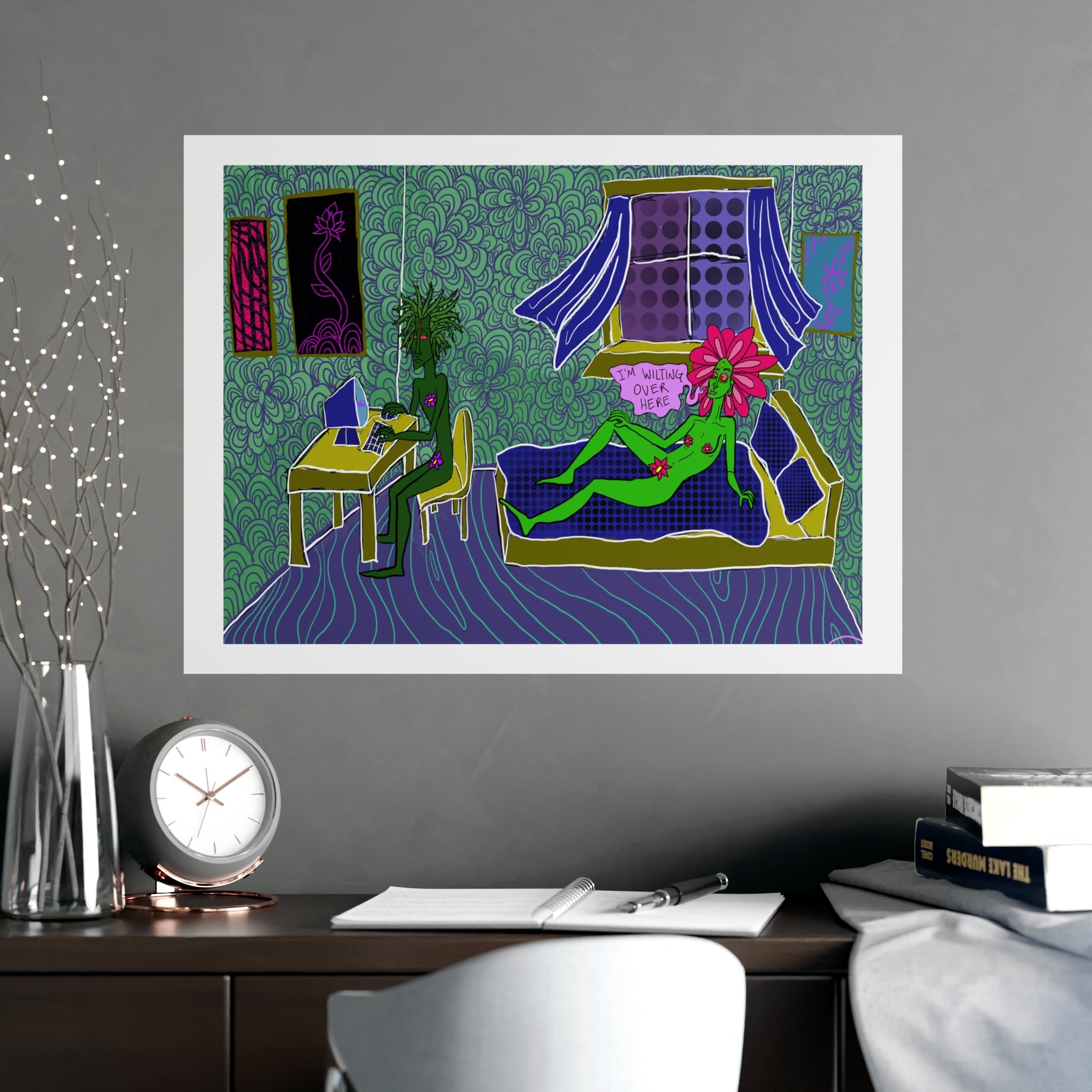 Surreal Bedroom Art Poster — “I’m Wilting” Matte Print
