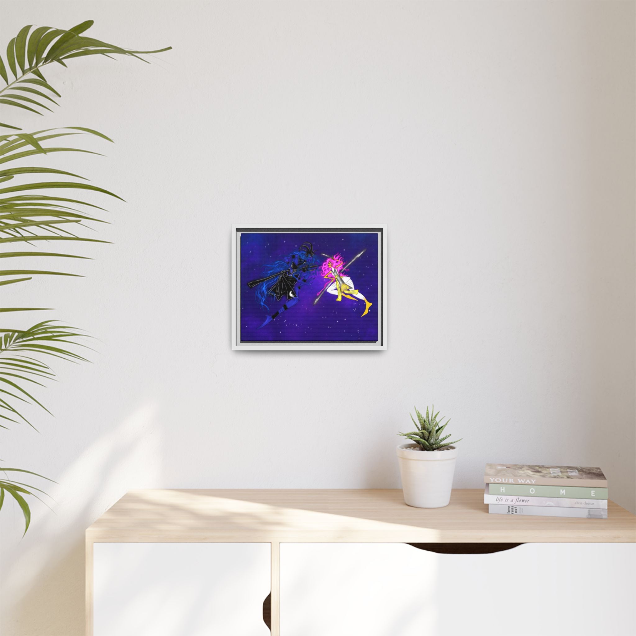 Framed Matte Canvas — Cosmic Duel Sailor Warriors Wall Art
