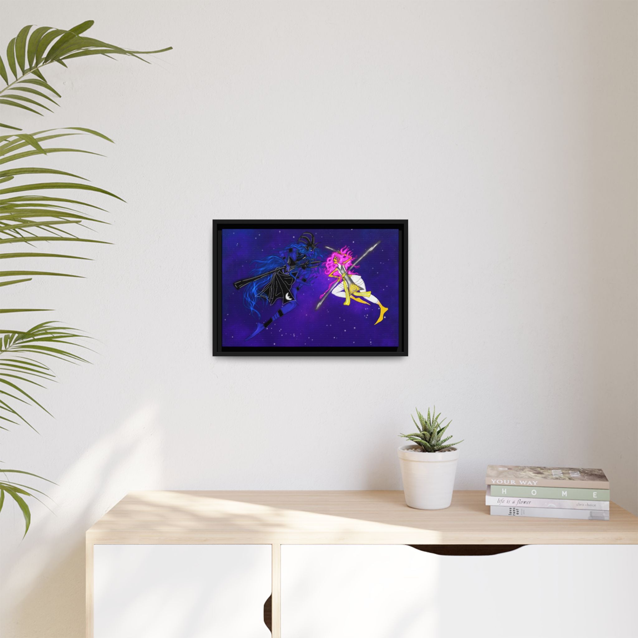 Framed Matte Canvas — Cosmic Duel Sailor Warriors Wall Art