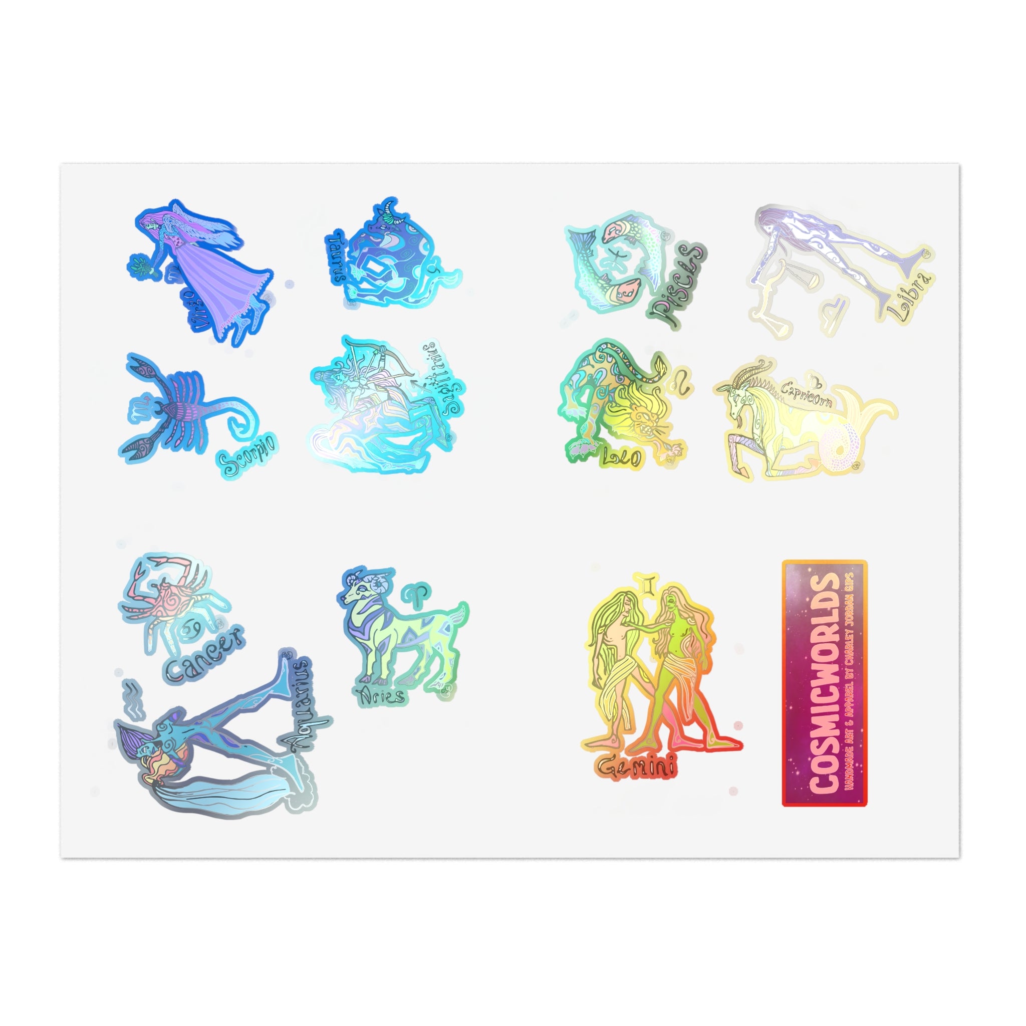 Zodiac Sticker Sheet Bundle, 10pcs