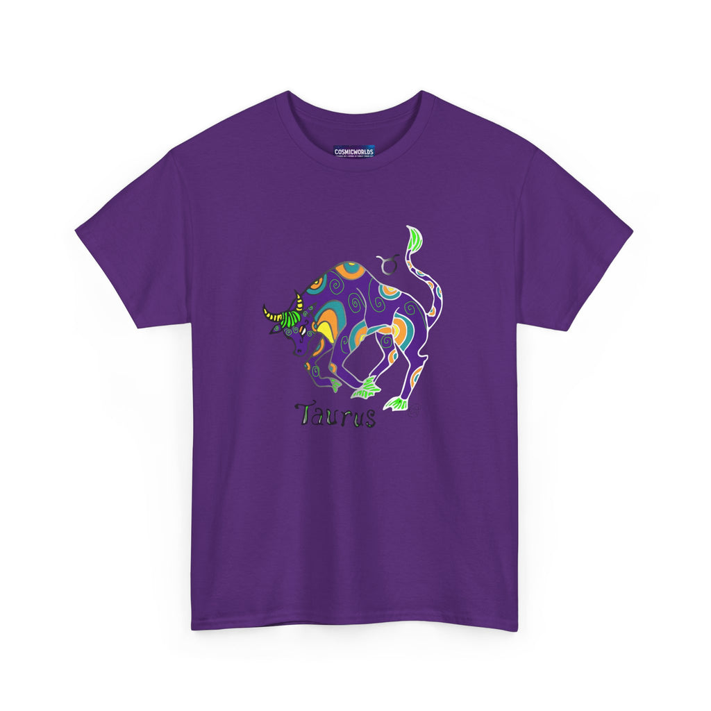 Taurus Bull Zodiac T-Shirt — Colorful Astrological Tee for Taurus Birthday Gifts