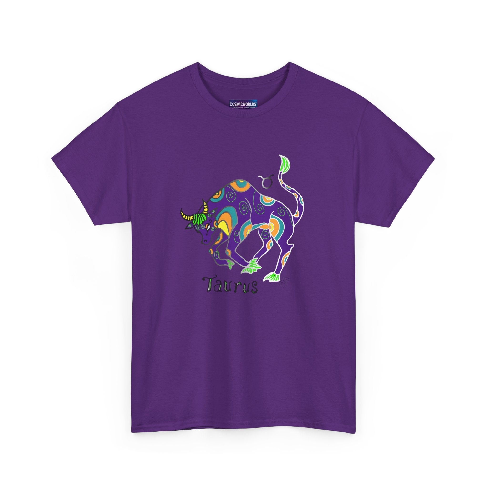Taurus Bull Zodiac T-Shirt — Colorful Astrological Tee for Taurus Birthday Gifts