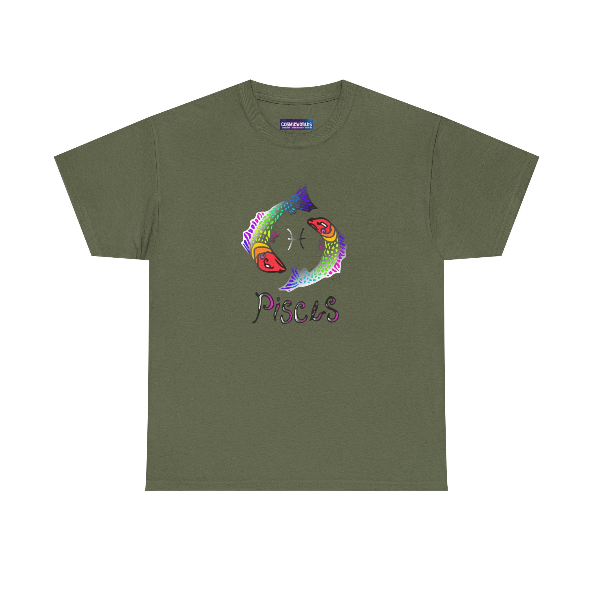 Pisces Zodiac T-Shirt — Colorful Fish Astrology Tee