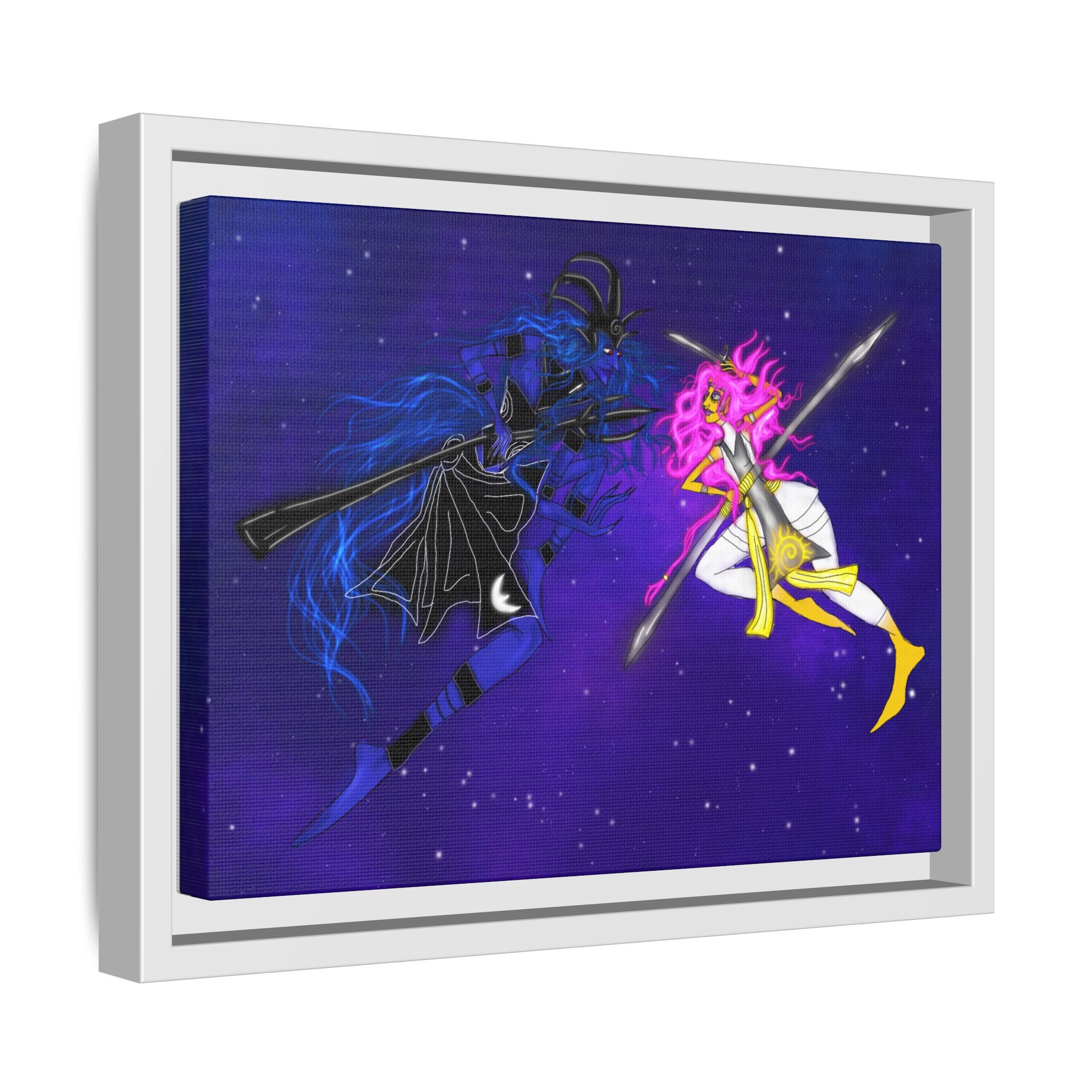 Framed Matte Canvas — Cosmic Duel Sailor Warriors Wall Art