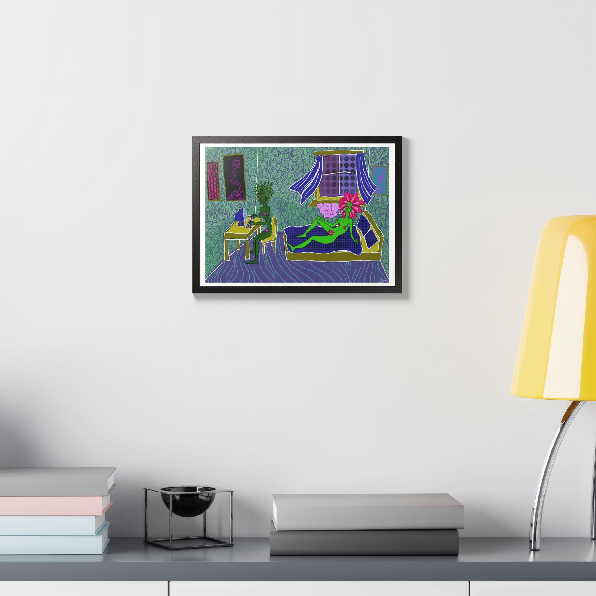 Surreal Floral Bedroom Art Print — Framed Poster