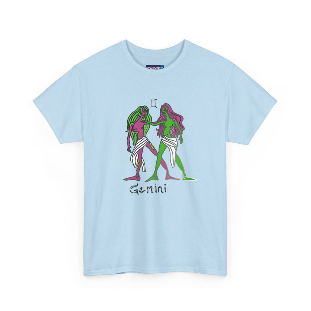 Gemini Zodiac T‑Shirt — Hand‑Drawn Twins Astrological Tee