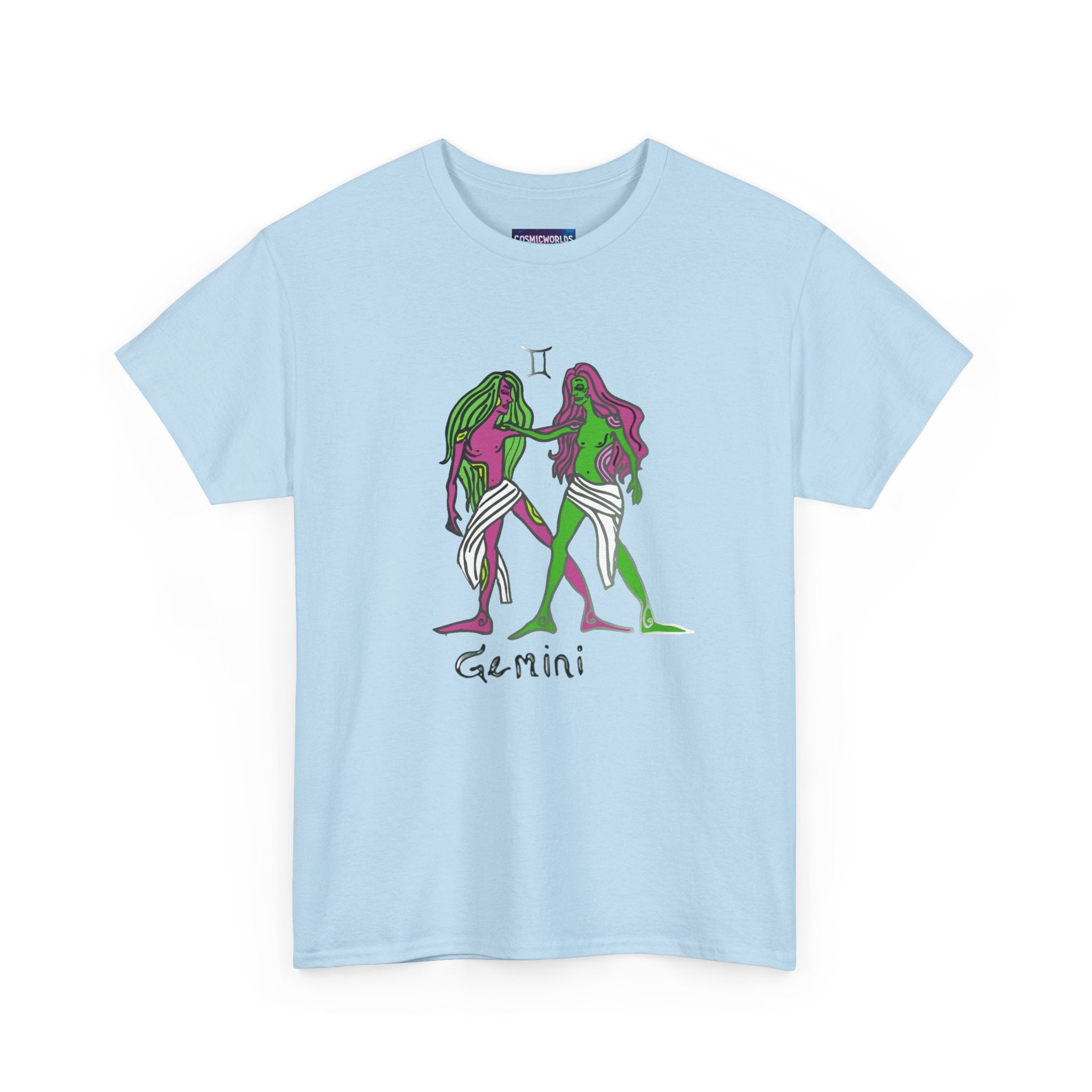 Gemini Zodiac T‑Shirt — Hand‑Drawn Twins Astrological Tee