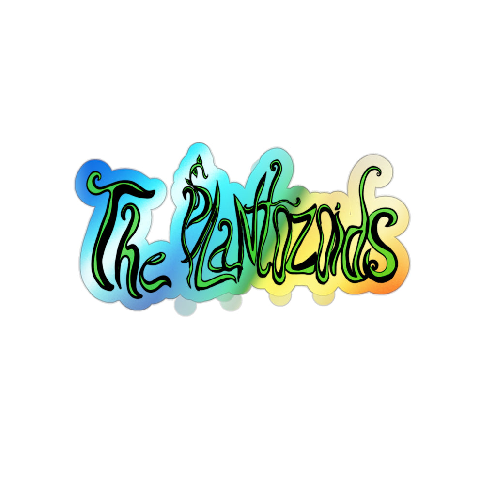 Holographic Die-Cut Sticker — "The Plantozoids" Iridescent Logo Sticker for Skateboards, Laptops & Water Bottles