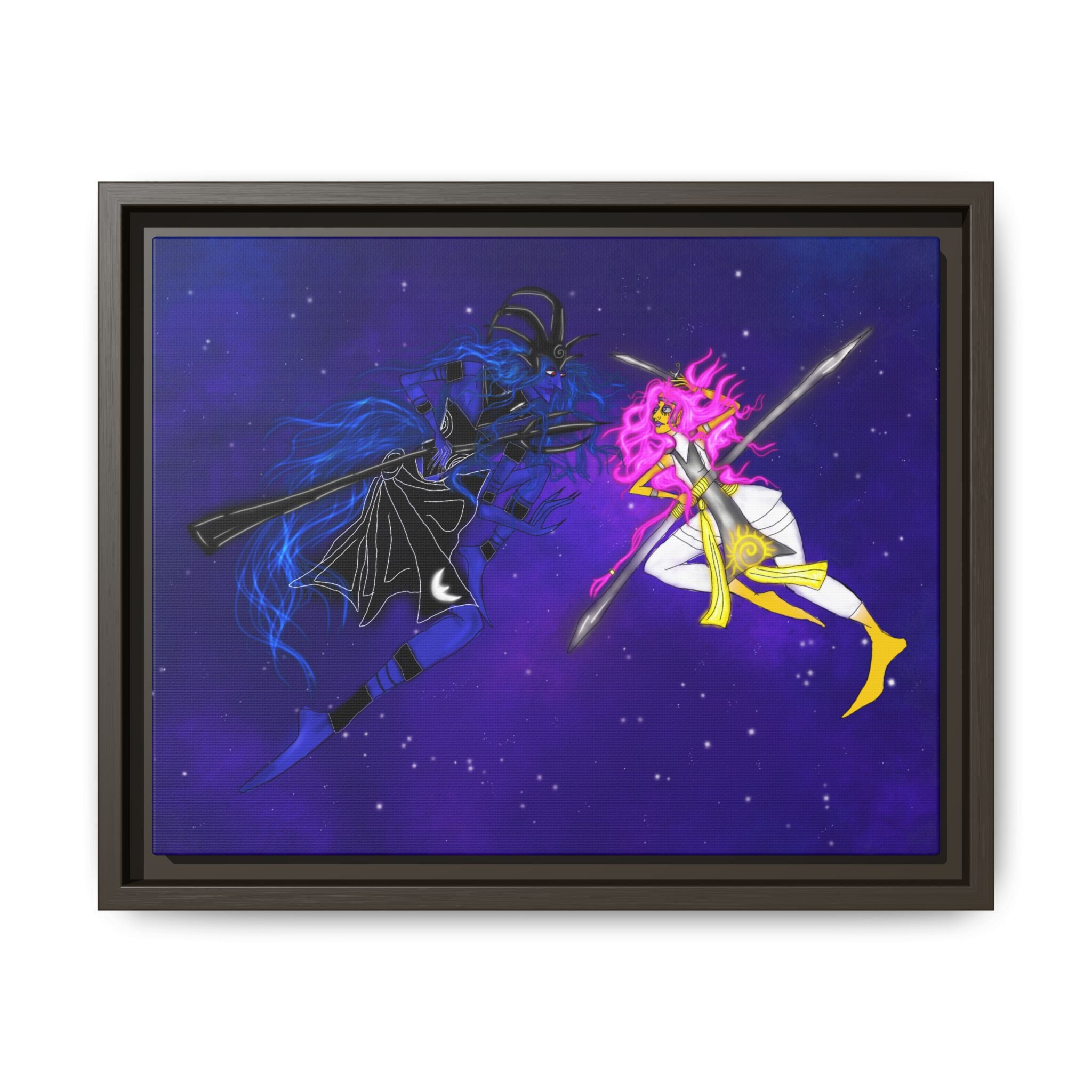 Framed Matte Canvas — Cosmic Duel Sailor Warriors Wall Art