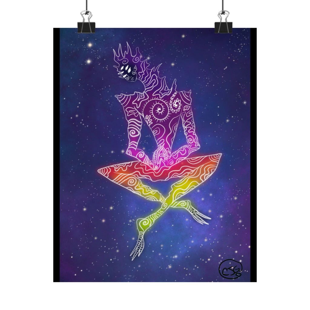 Psychedelic Cosmic Dancer Matte Poster