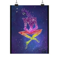 Psychedelic Cosmic Dancer Matte Poster