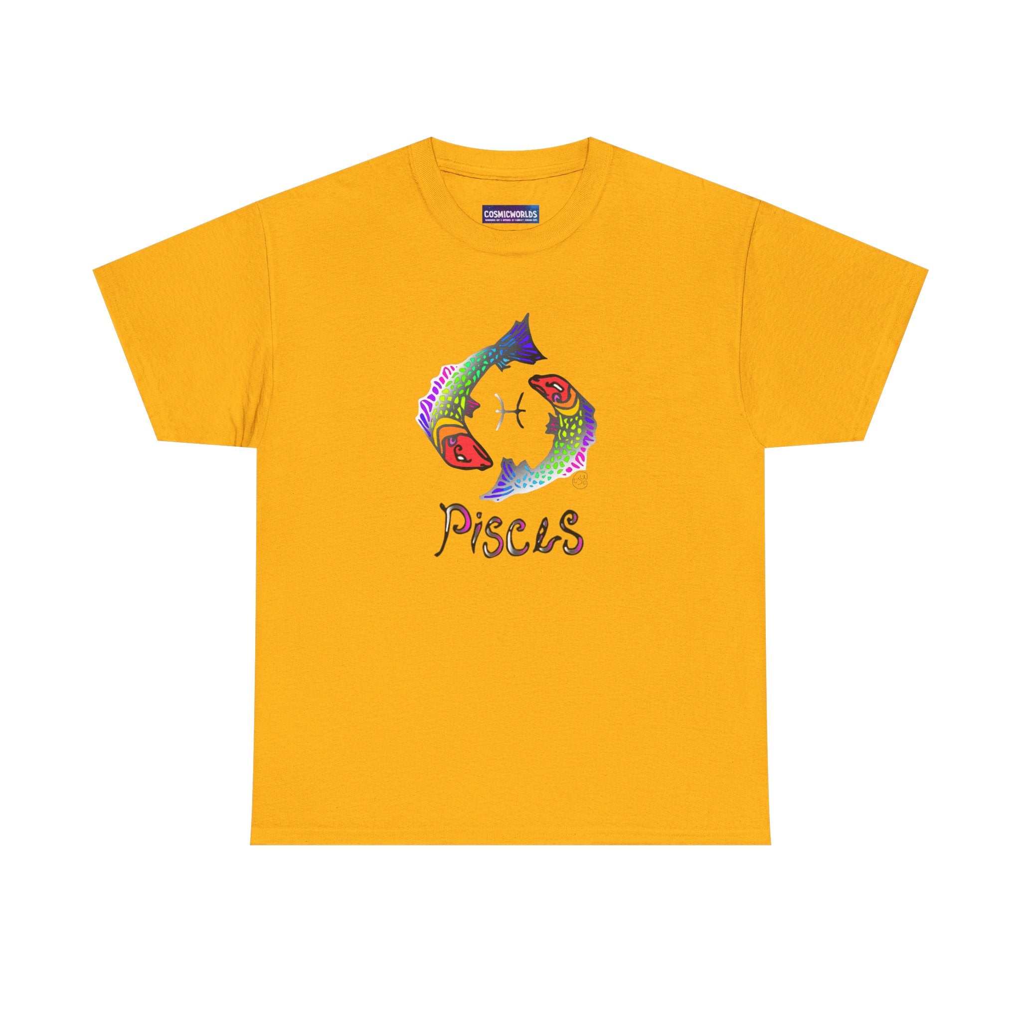 Pisces Zodiac T-Shirt — Colorful Fish Astrology Tee