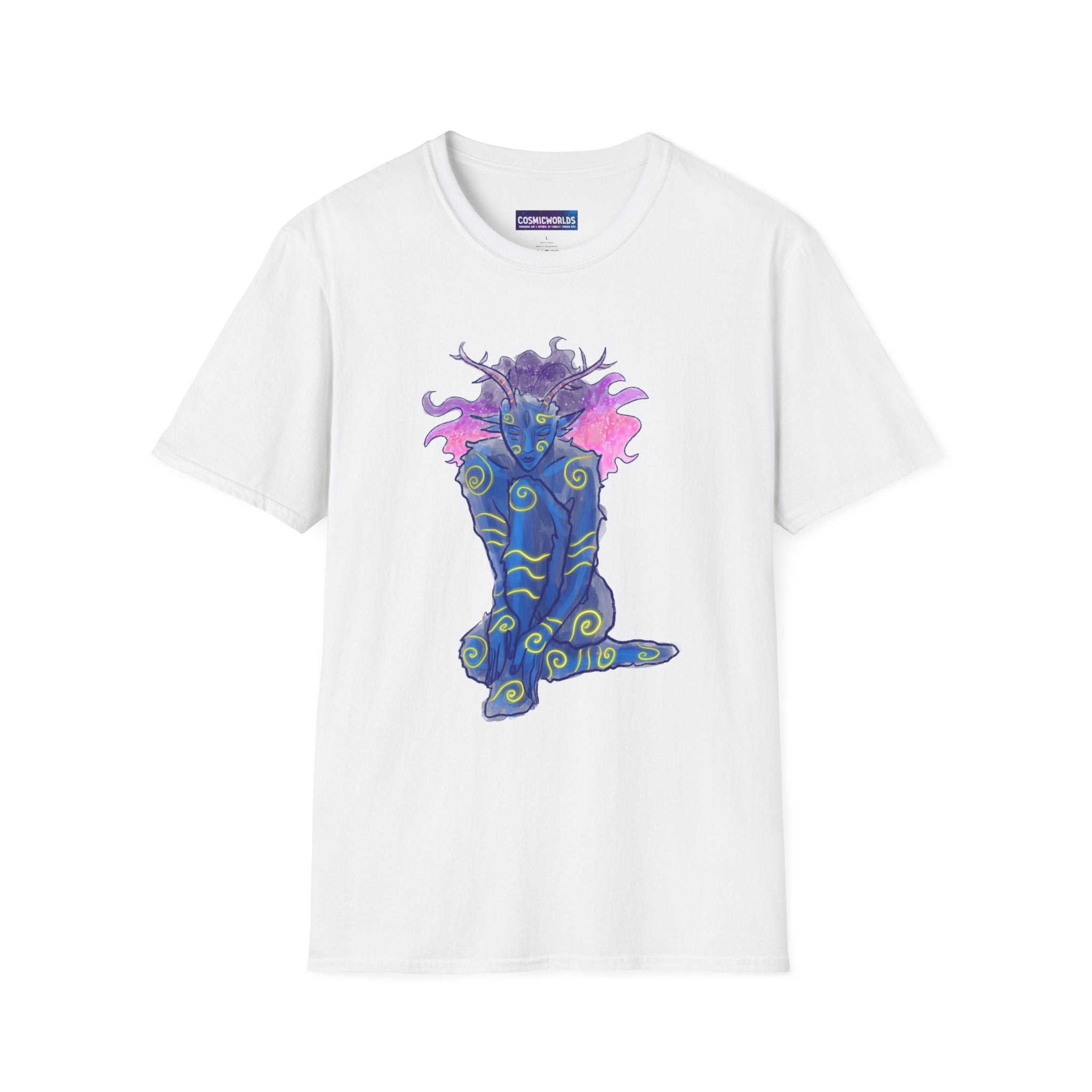 Space Deer Goddess T-Shirt — Psychedelic Illustration