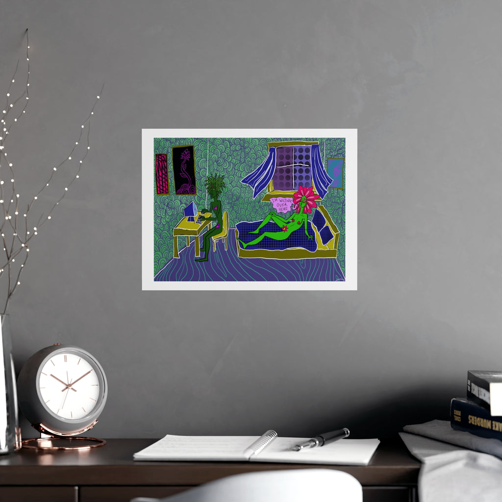 Surreal Bedroom Art Poster — “I’m Wilting” Matte Print