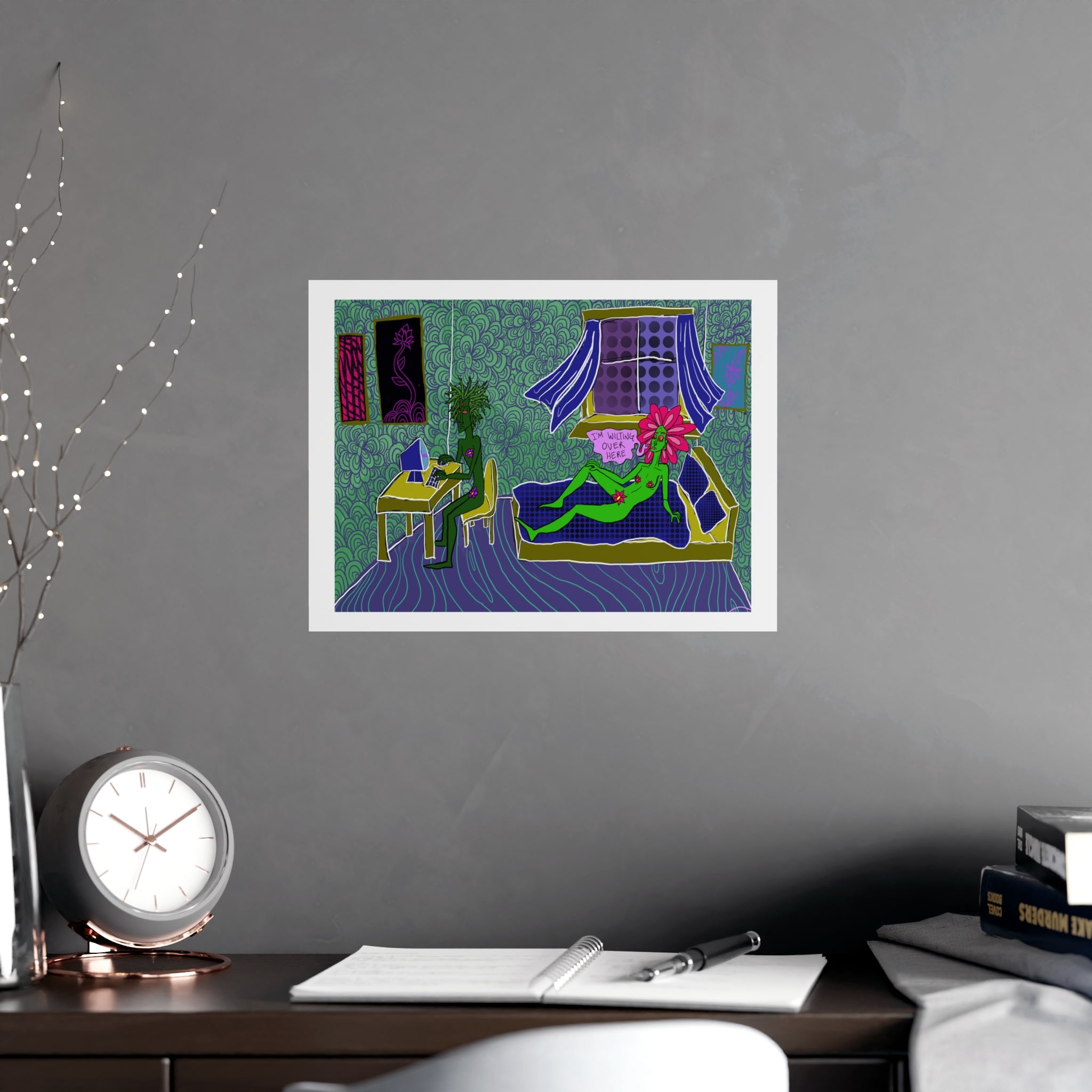 Surreal Bedroom Art Poster — “I’m Wilting” Matte Print