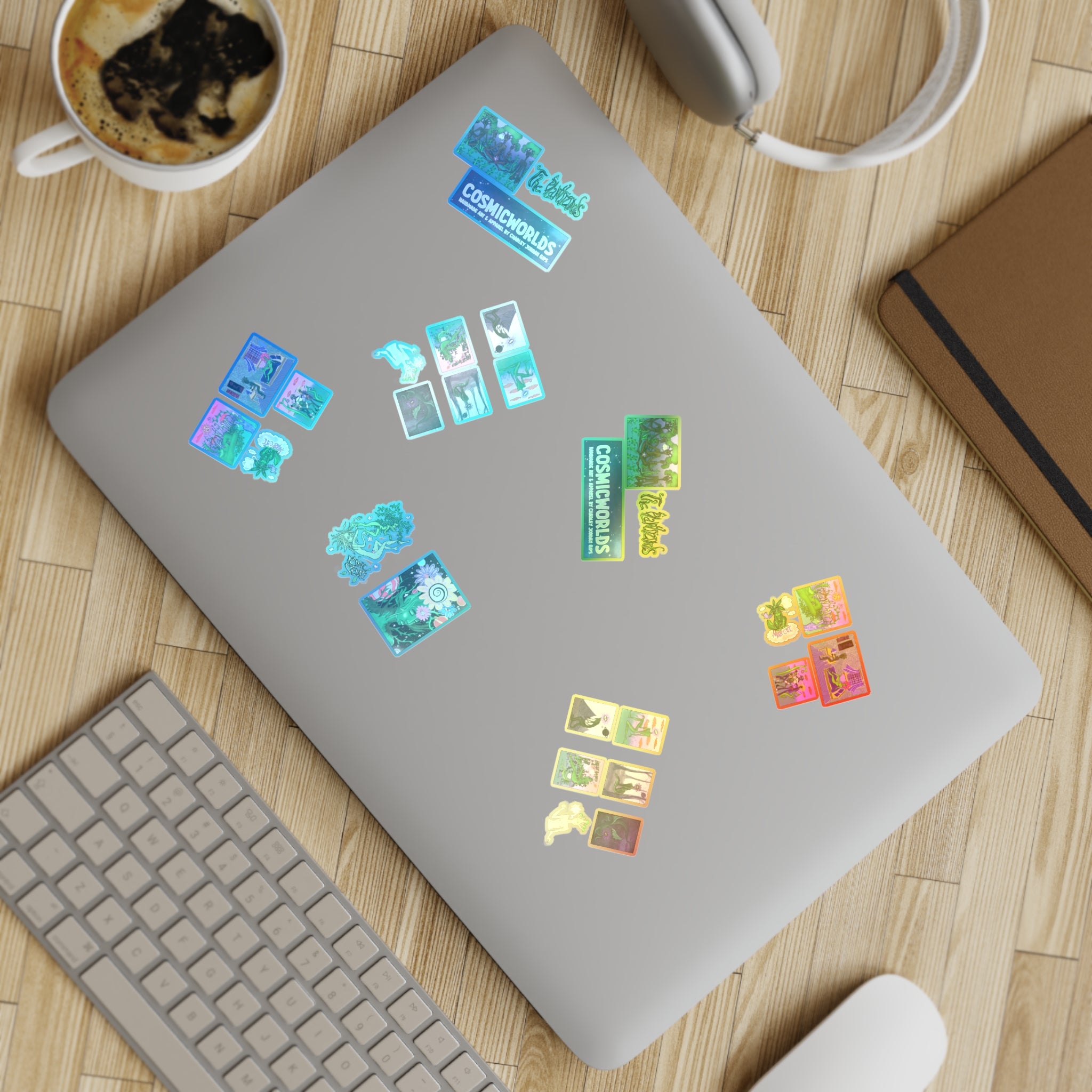 The Plantozoids Sticker Sheet—Holographic Cosmic Worlds Sticker Sheet Bundle (5pcs)