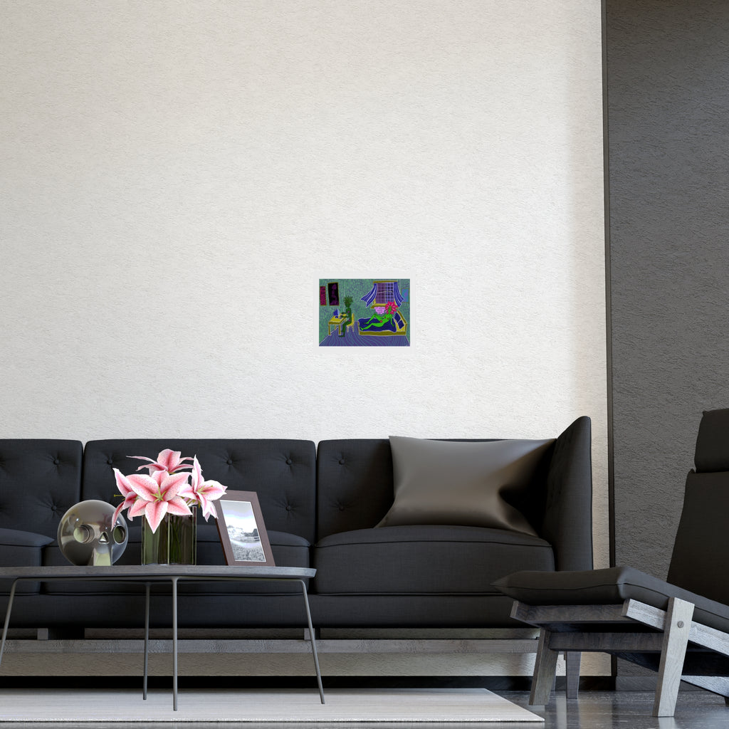 Surreal Bedroom Art Poster — “I’m Wilting” Matte Print