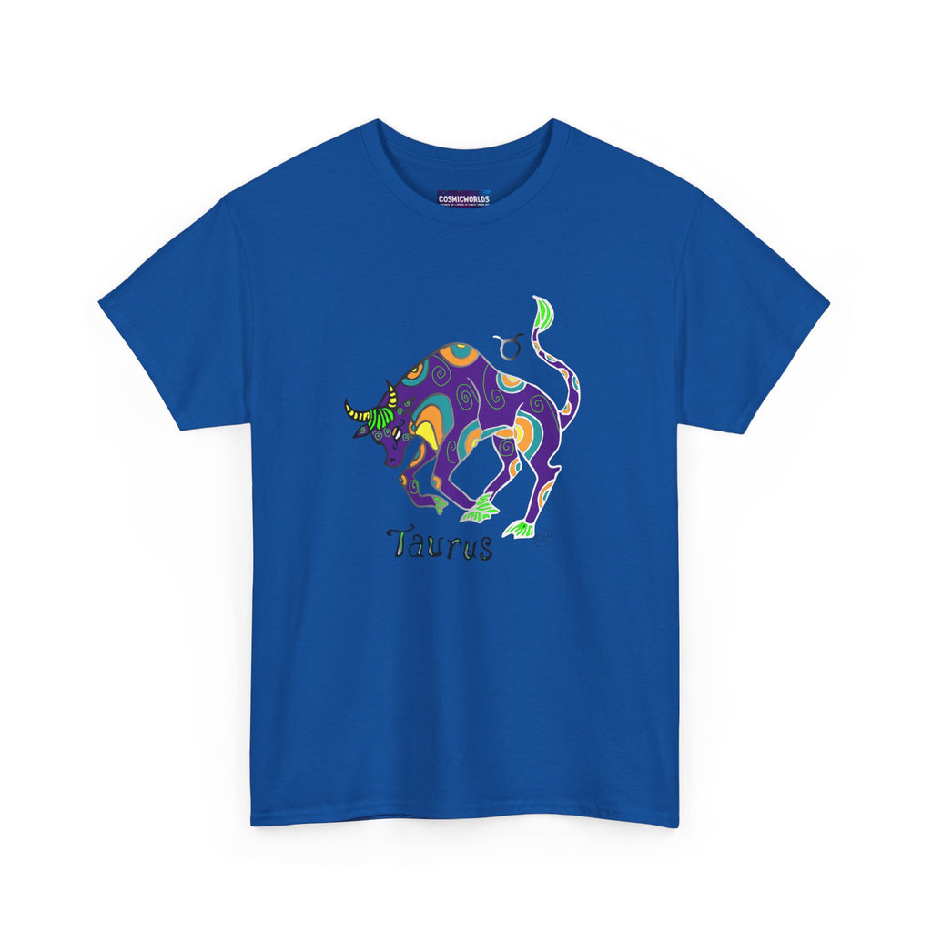 Taurus Bull Zodiac T-Shirt — Colorful Astrological Tee for Taurus Birthday Gifts