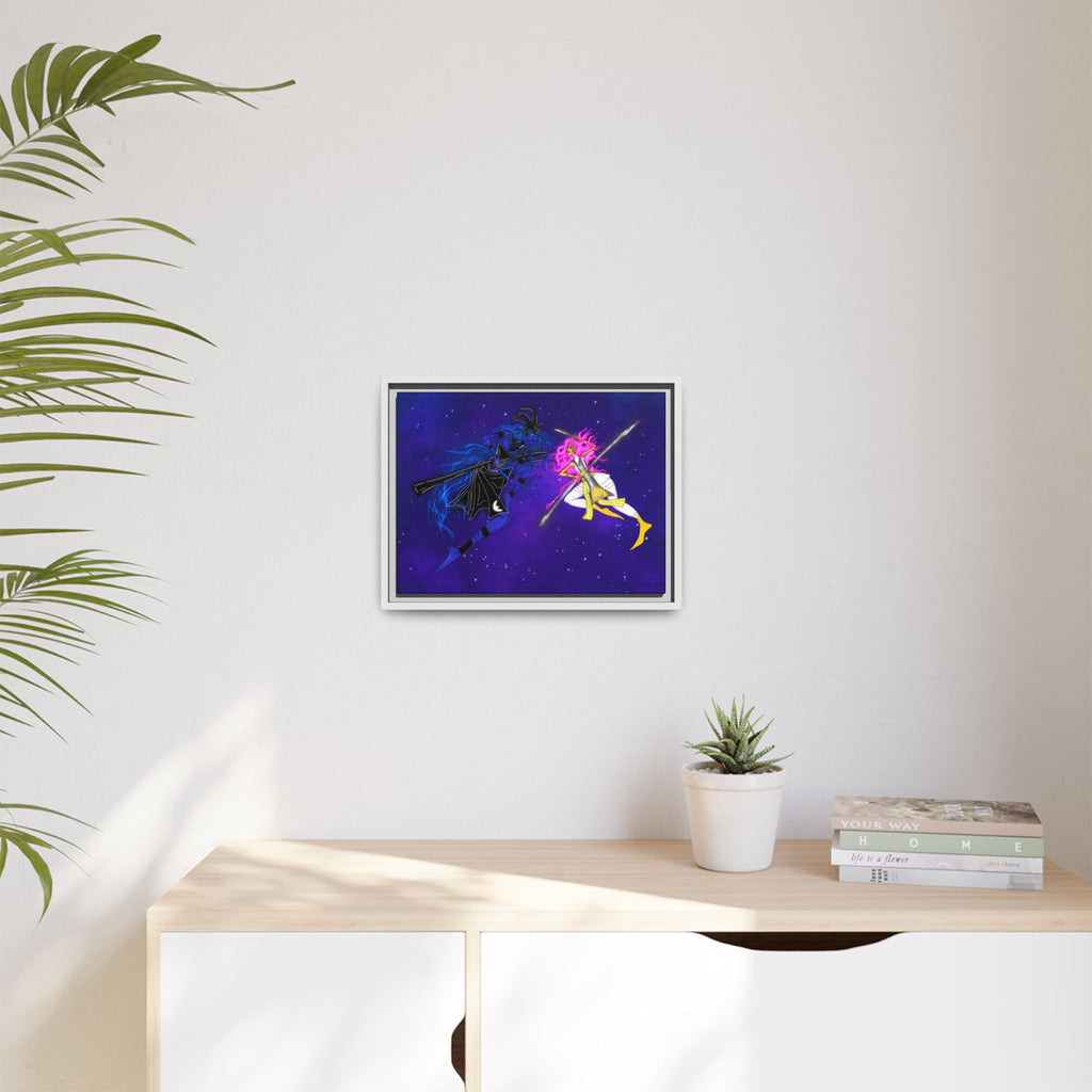 Framed Matte Canvas — Cosmic Duel Sailor Warriors Wall Art