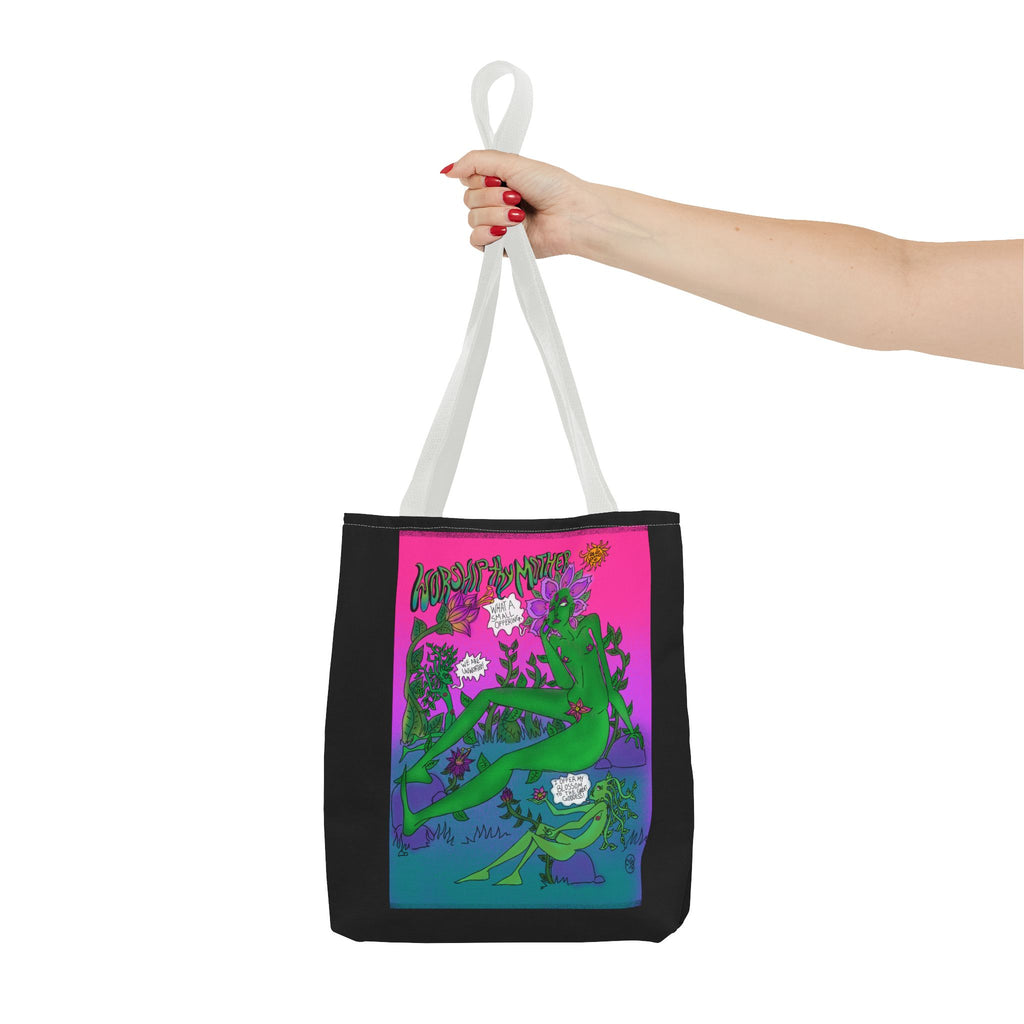 Psychedelic Garden Tote Bag — Colorful Alien Floral Art AOP