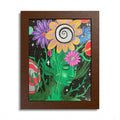 Psychedelic Flower Spirit Framed Poster — Colorful Surreal Wall Art