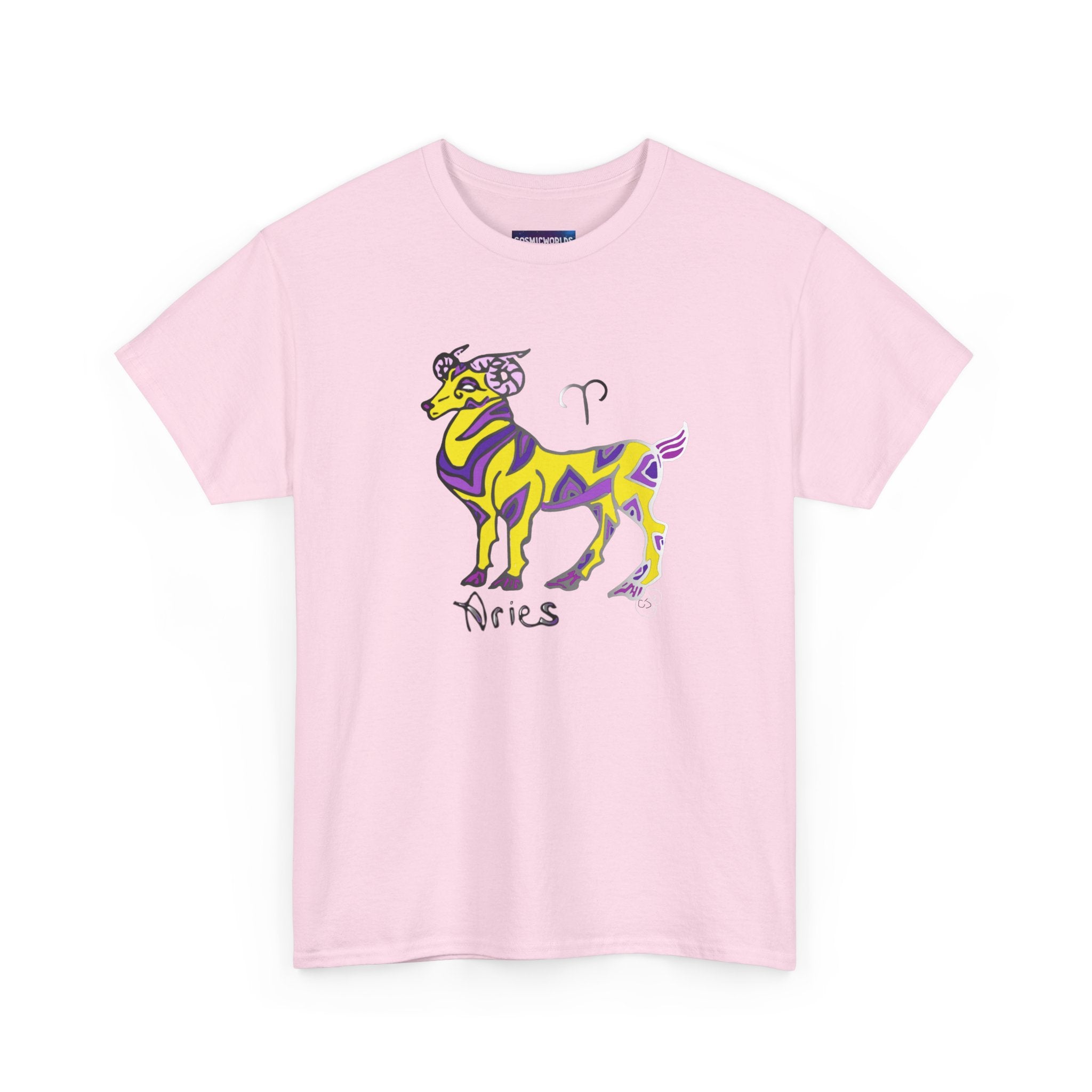 Aries Zodiac Tee — Colorful Mythic Ram Astrology Shirt