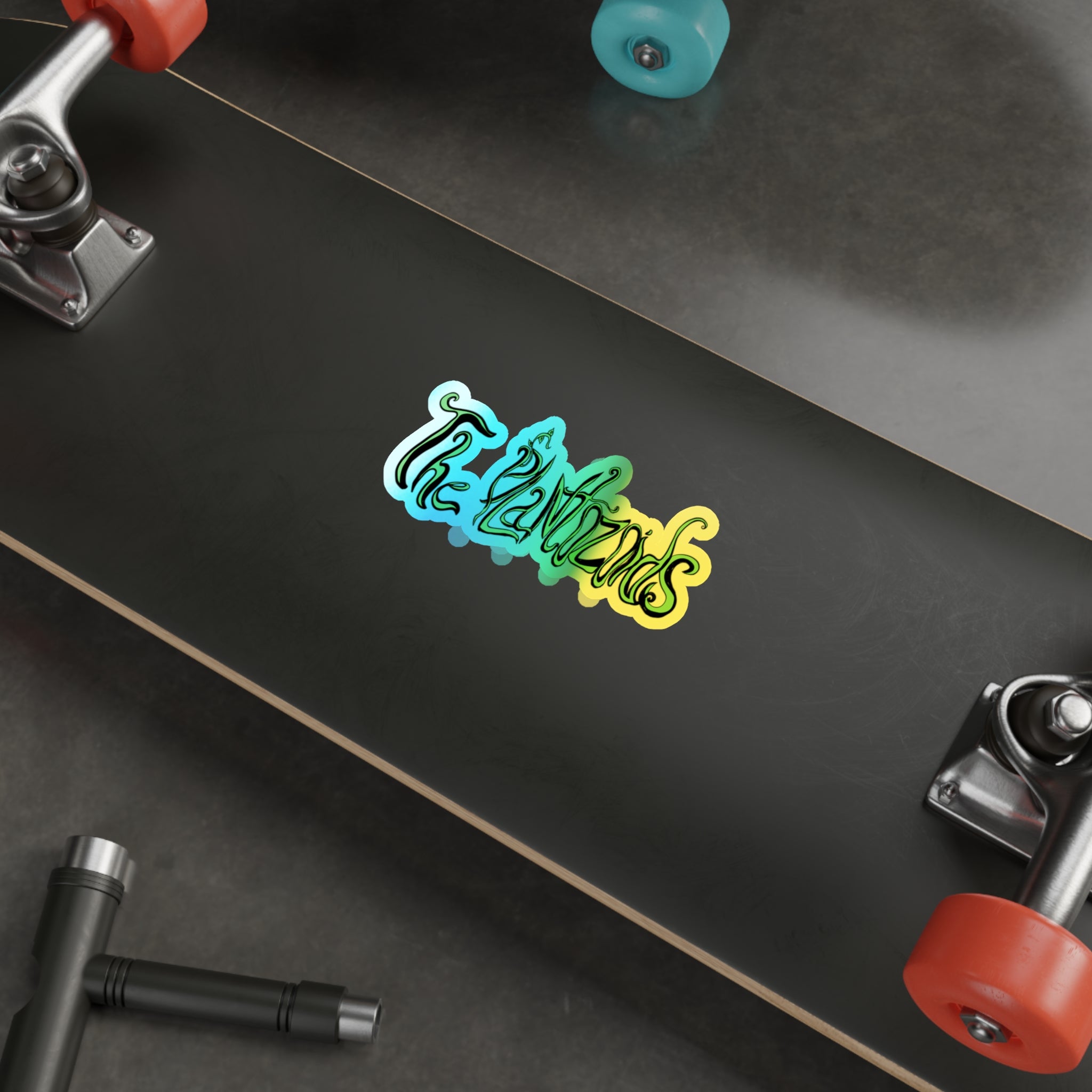 Holographic Die-Cut Sticker — "The Plantozoids" Iridescent Logo Sticker for Skateboards, Laptops & Water Bottles