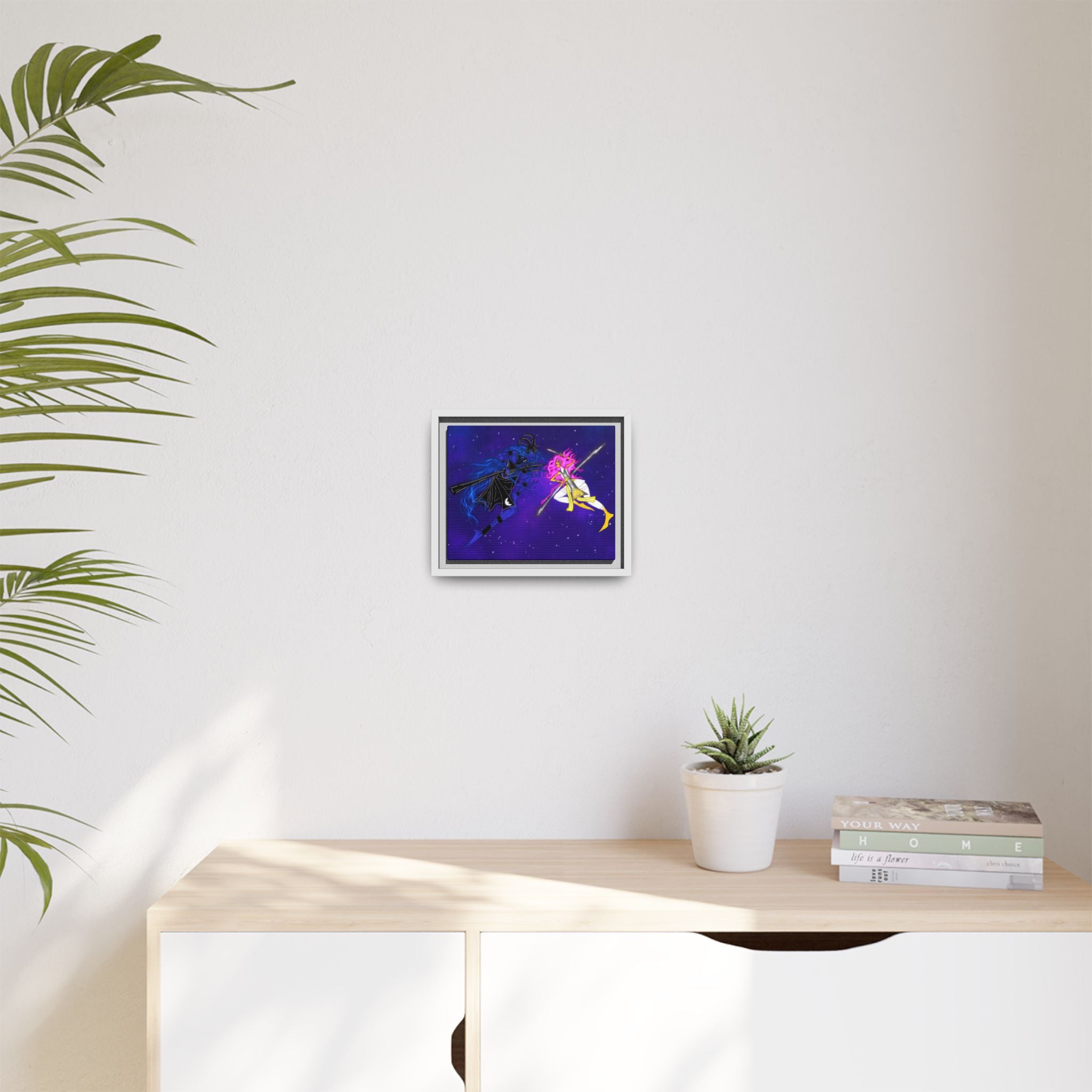 Framed Matte Canvas — Cosmic Duel Sailor Warriors Wall Art
