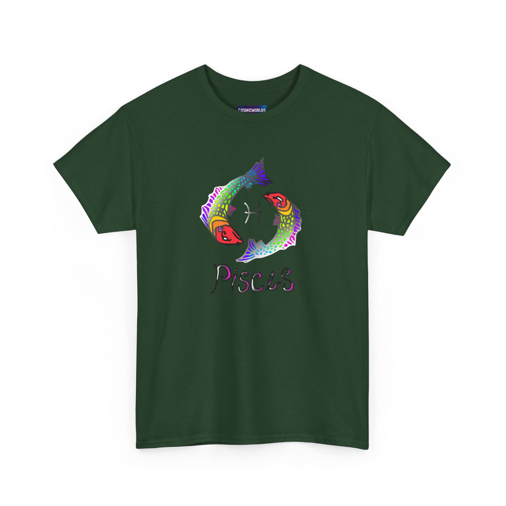 Pisces Zodiac T-Shirt — Colorful Fish Astrology Tee