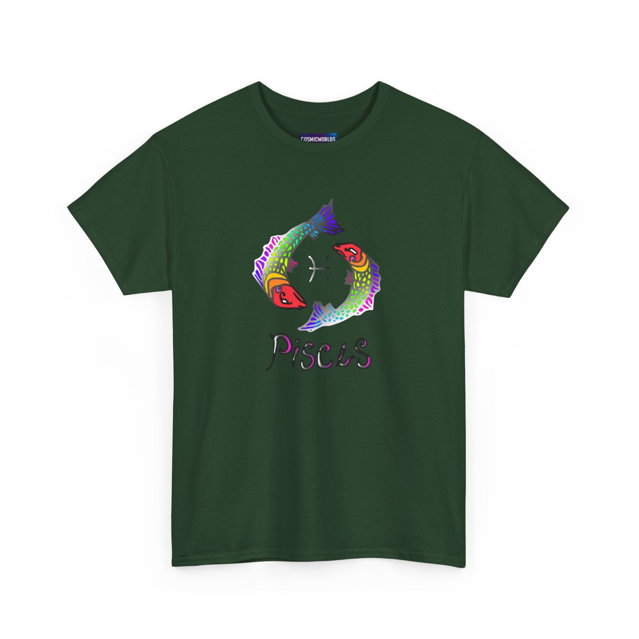 Pisces Zodiac T-Shirt — Colorful Fish Astrology Tee