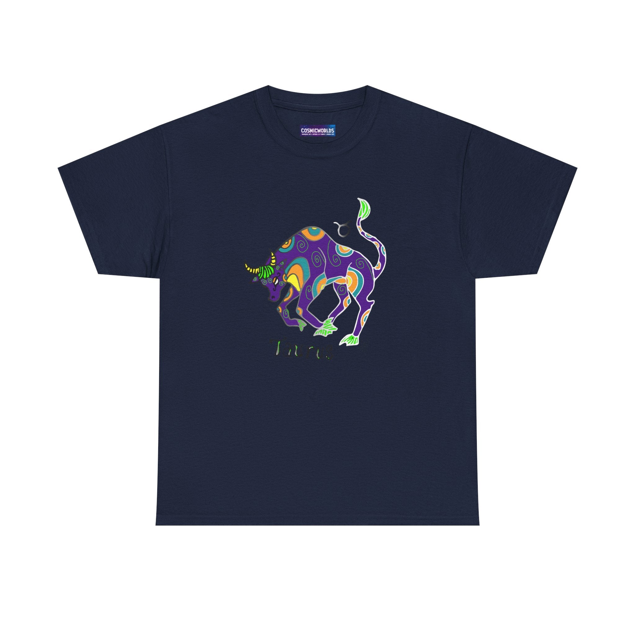 Taurus Bull Zodiac T-Shirt — Colorful Astrological Tee for Taurus Birthday Gifts
