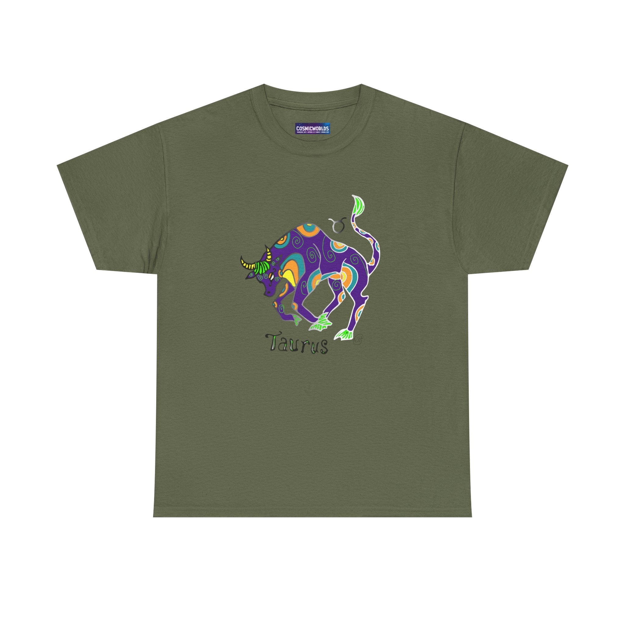 Taurus Bull Zodiac T-Shirt — Colorful Astrological Tee for Taurus Birthday Gifts
