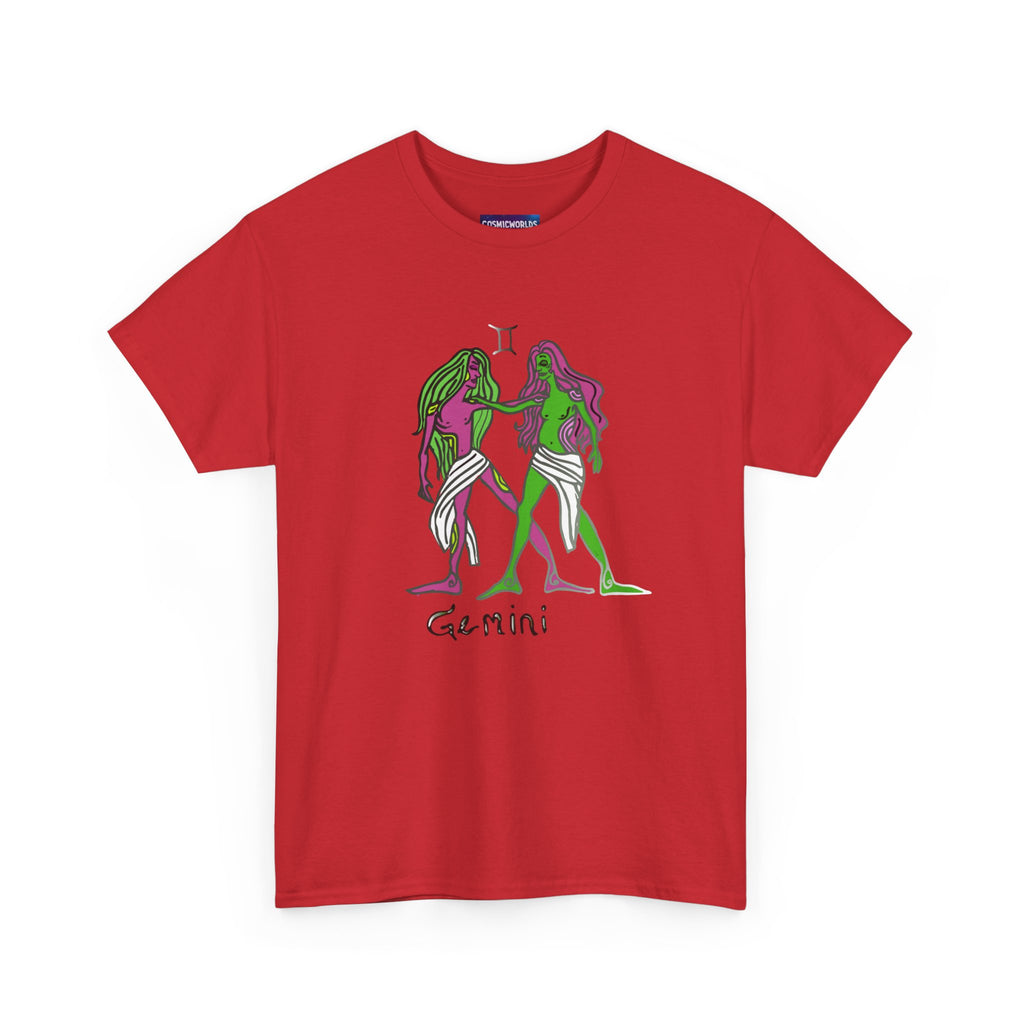 Gemini Zodiac T‑Shirt — Hand‑Drawn Twins Astrological Tee